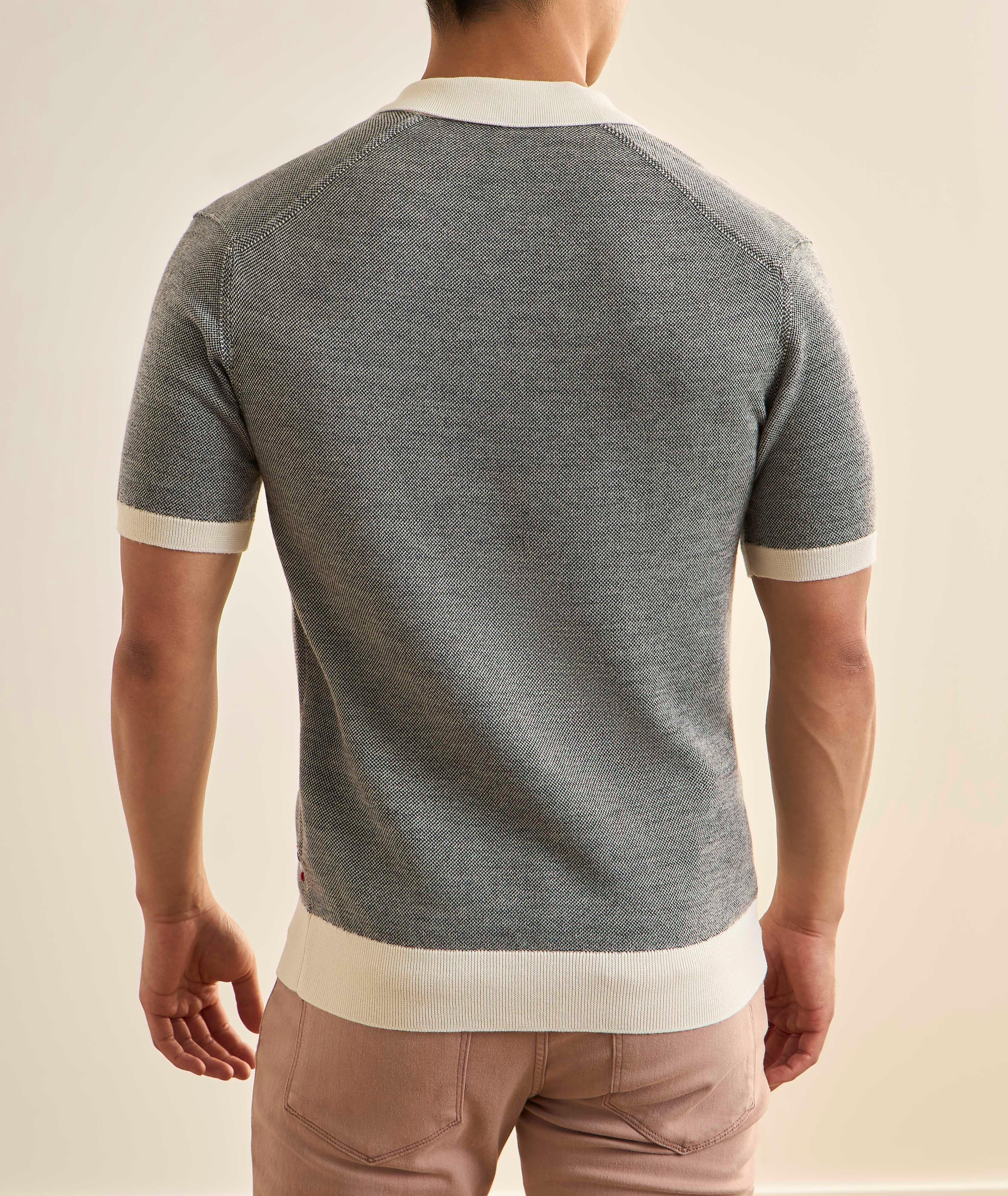 Horton Contrast Merino Wool-Cotton Polo  image 2