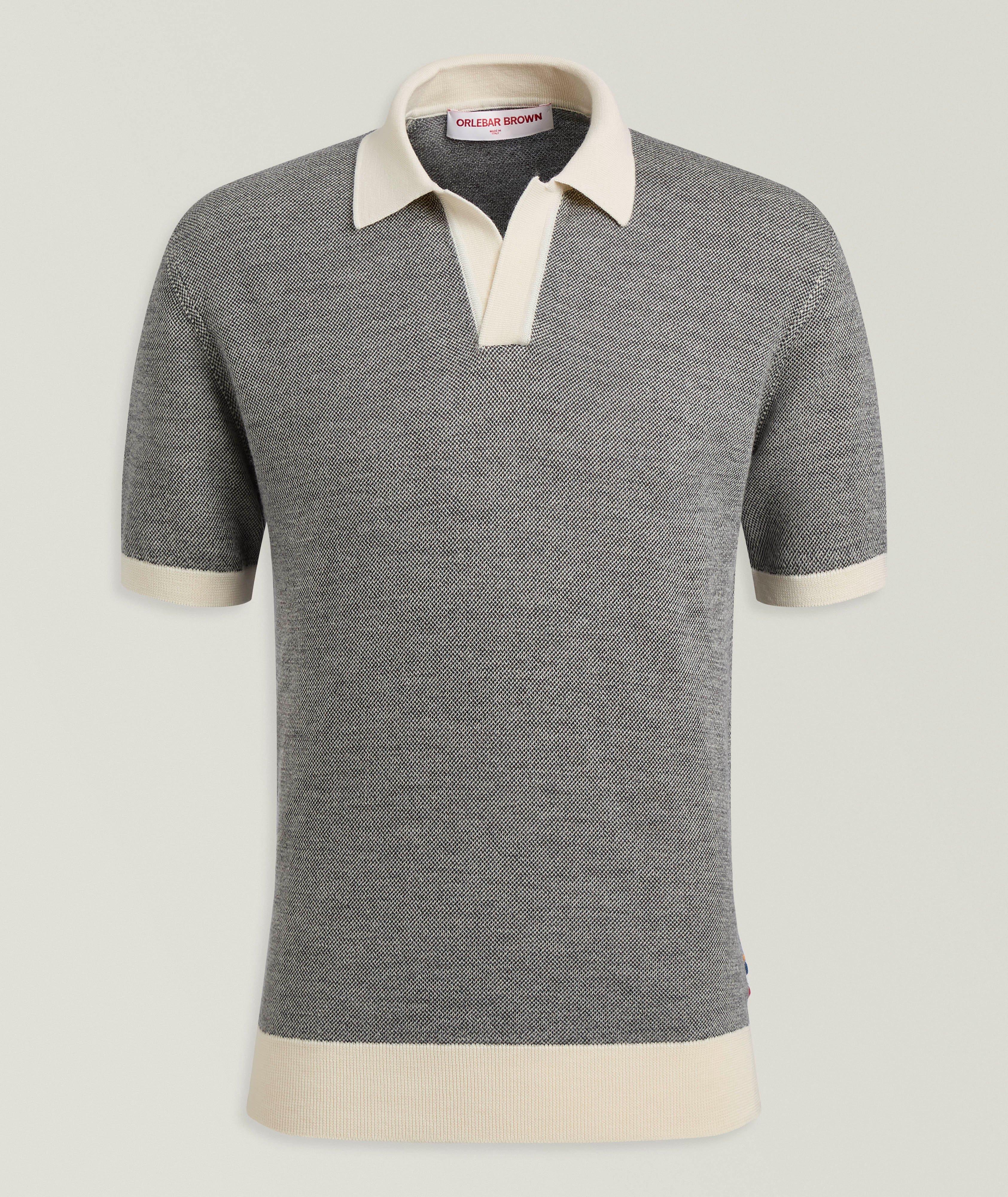 Orlebar Brown Horton Contrast Merino Wool-Cotton Polo 