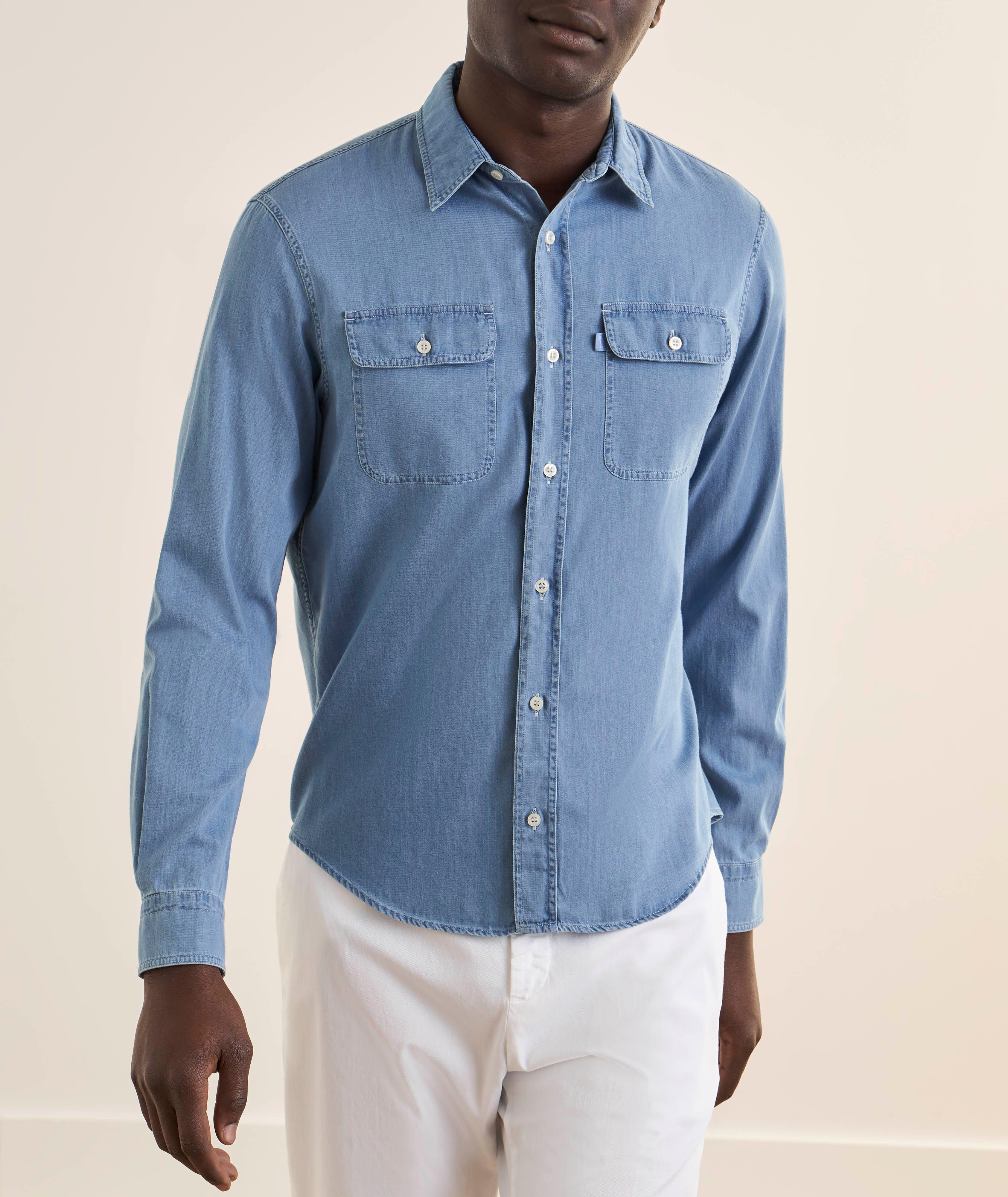 X-Soft Giza Cotton Denim Overshirt image 1