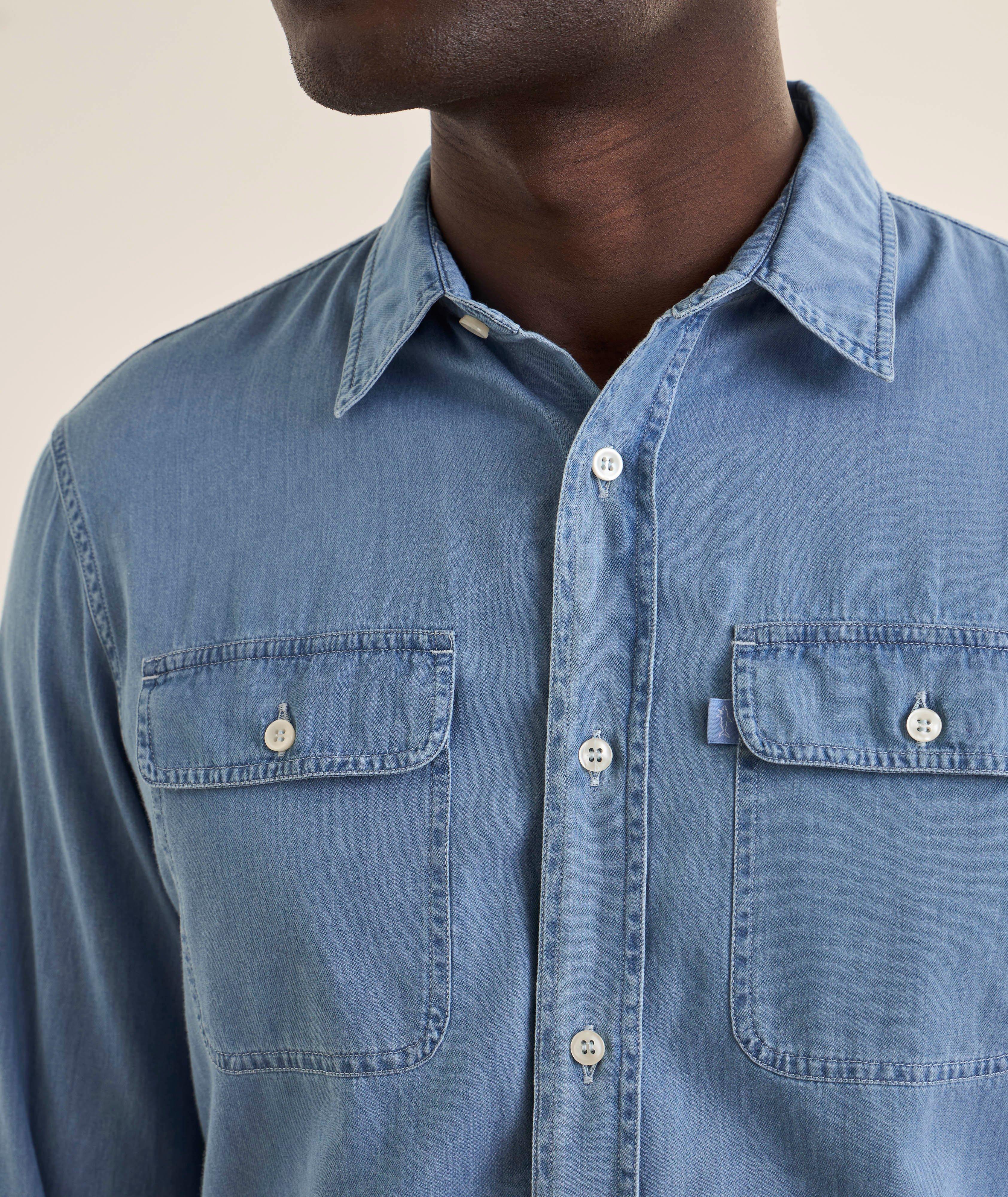 X-Soft Giza Cotton Denim Overshirt image 3