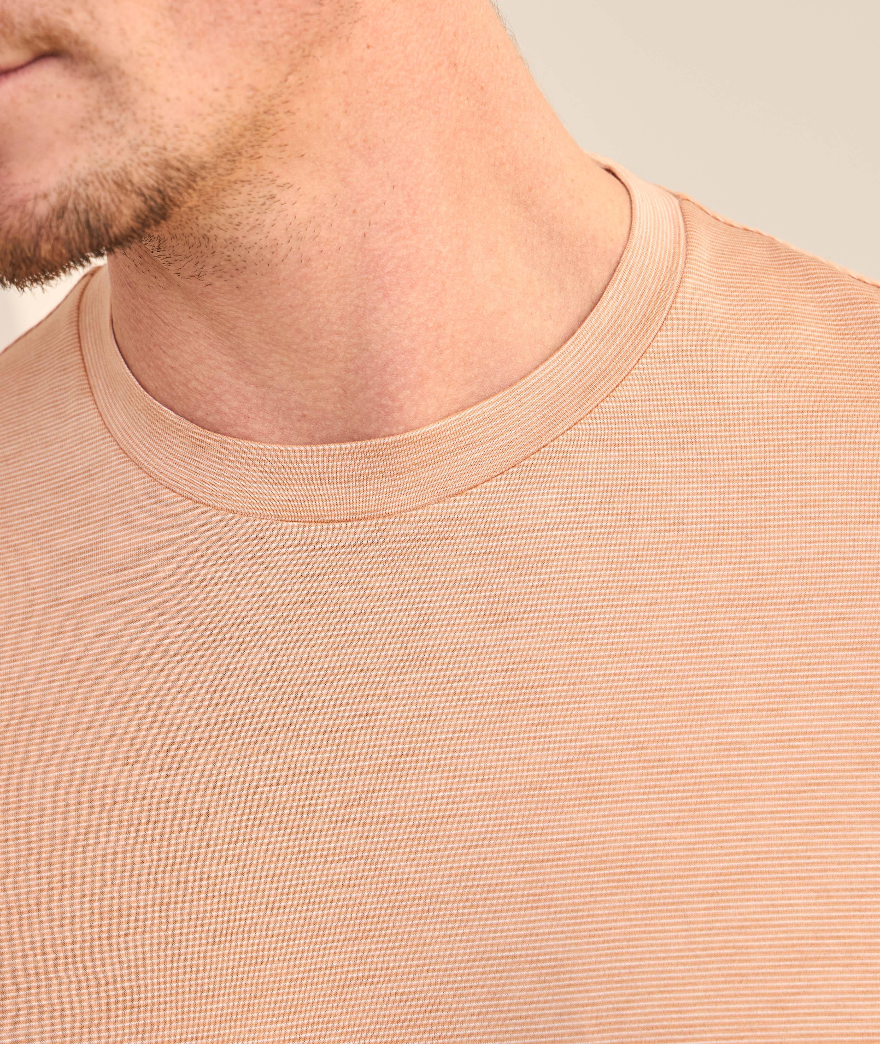 T-shirt coton-soie à micro-rayures image 2