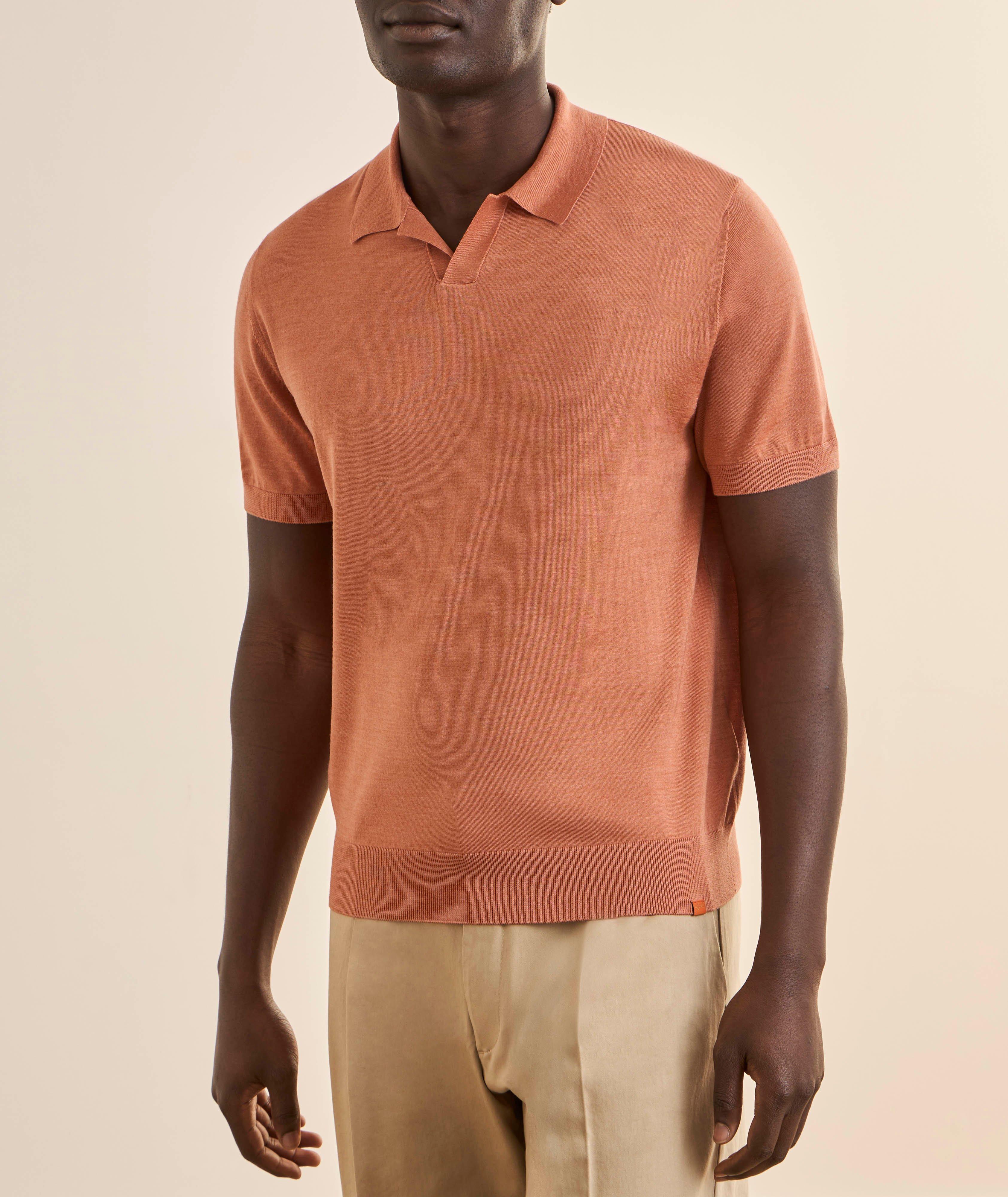 Polo laine-soie vierge col Johnny image 1