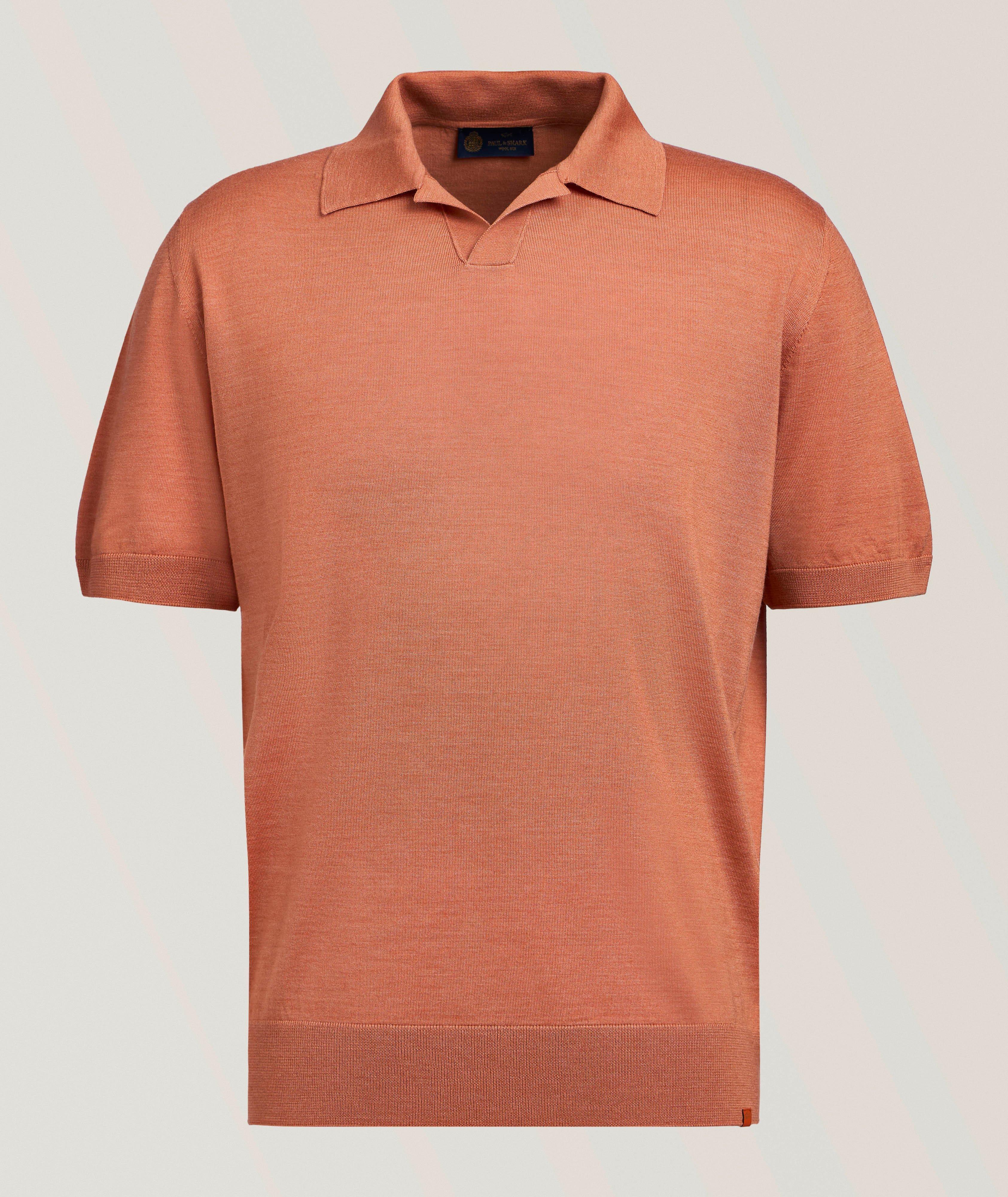 Virgin Wool-Silk Johnny Collar Polo image 0