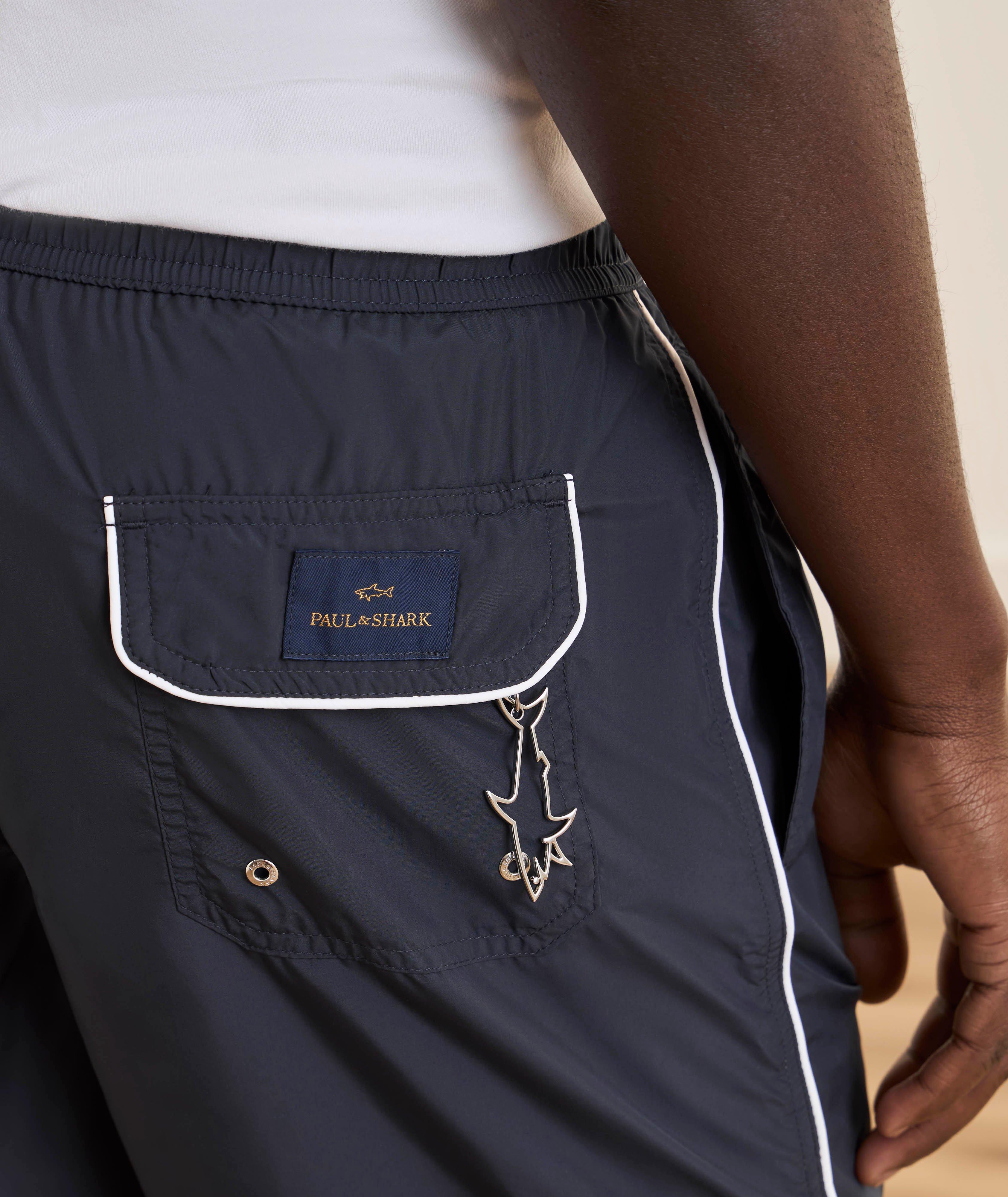 Solid Swim Shorts 
Zip Pouch Set image 1