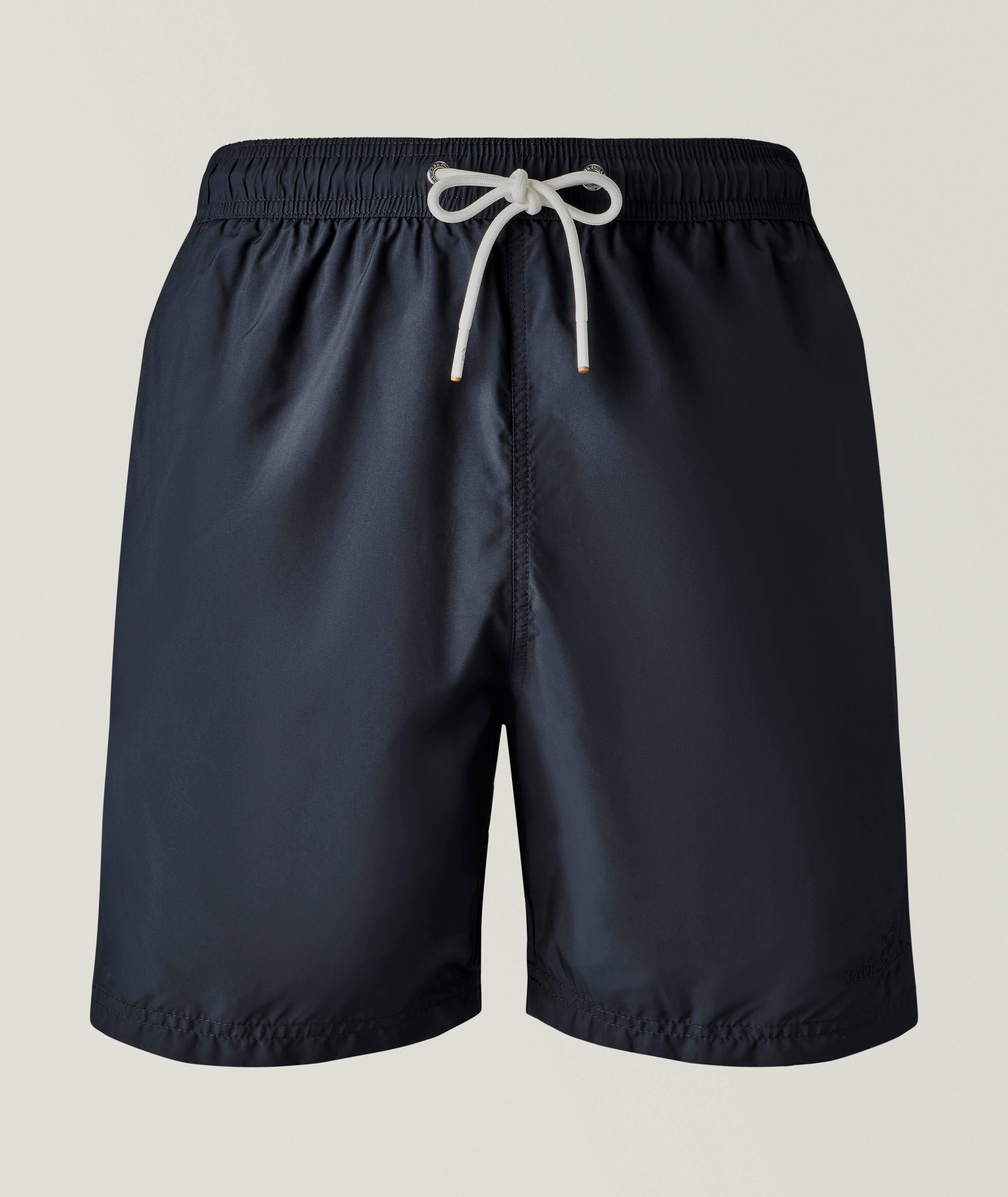 Solid Swim Shorts 
Zip Pouch Set image 0