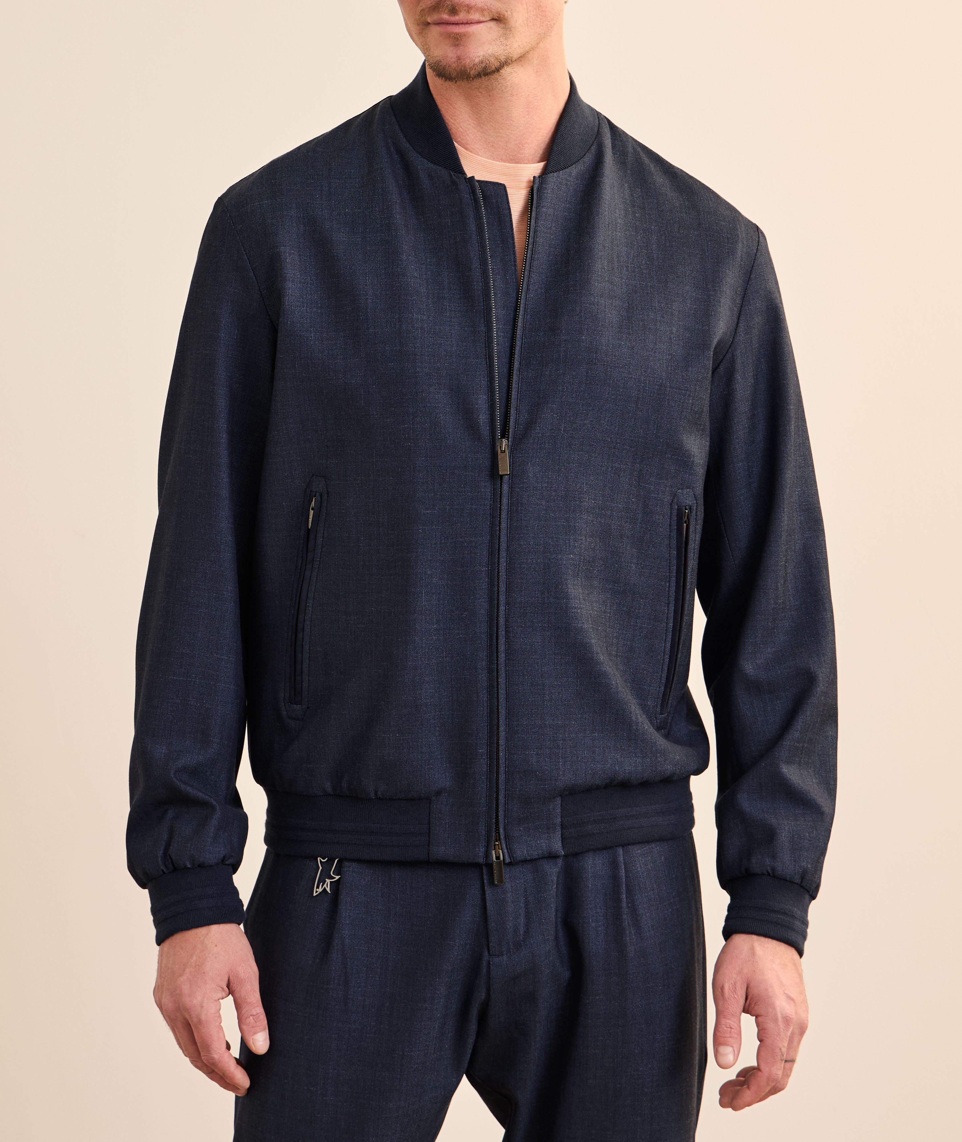 Wool-Silk Green Storm System Bomber image 1