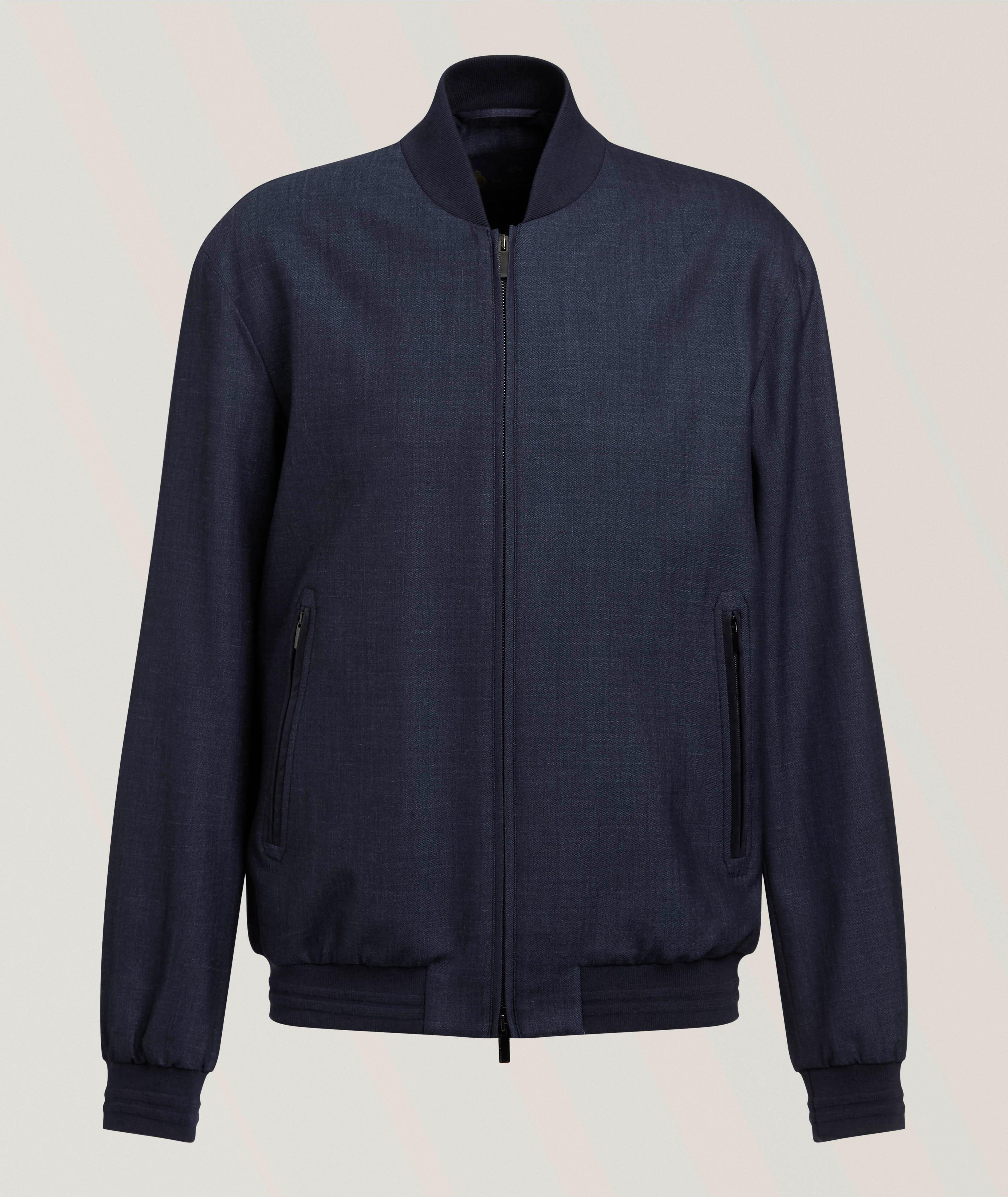 Wool-Silk Green Storm System Bomber image 0