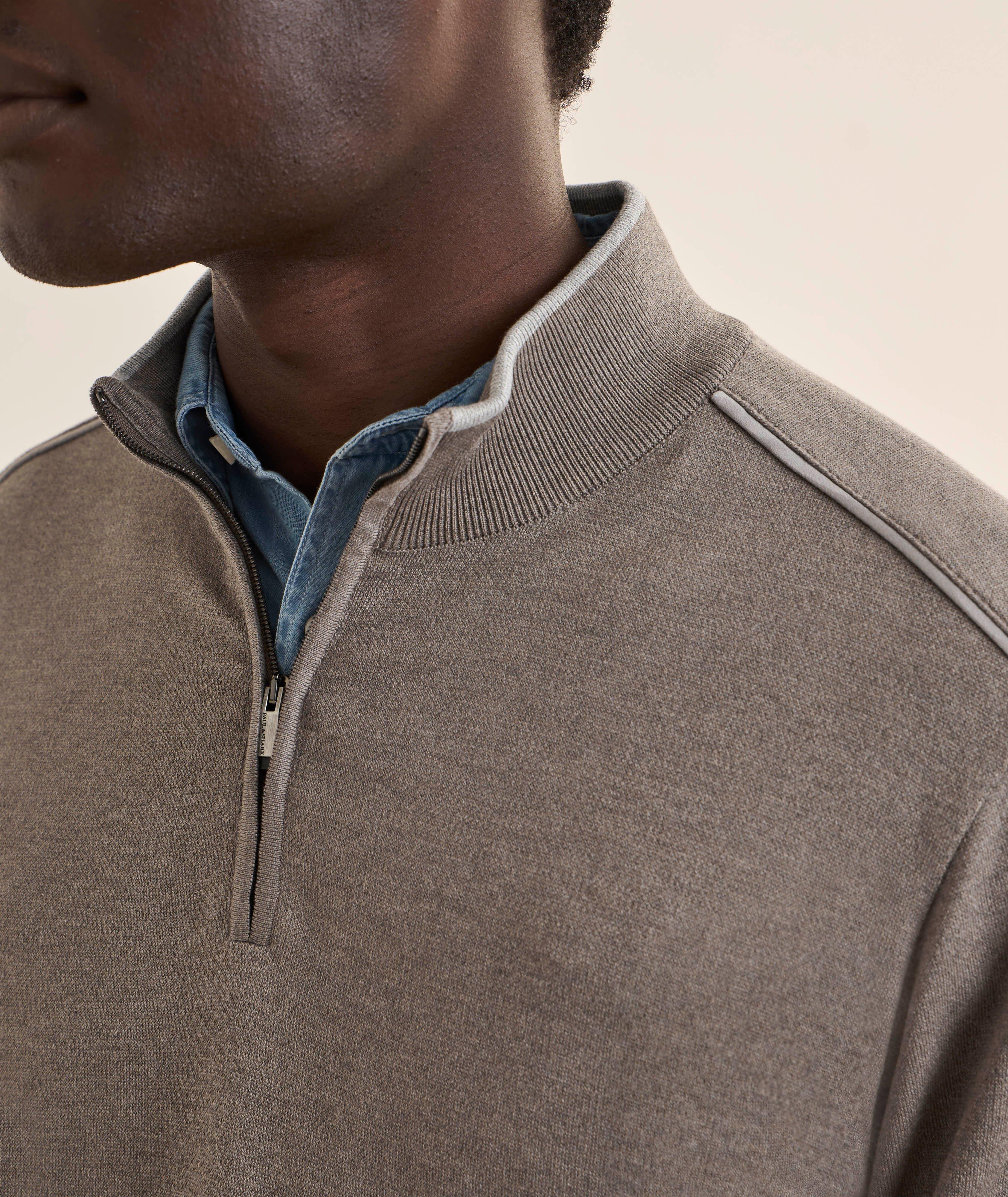 Tipped Silk-Cotton Quarter-Zip Sweater image 3