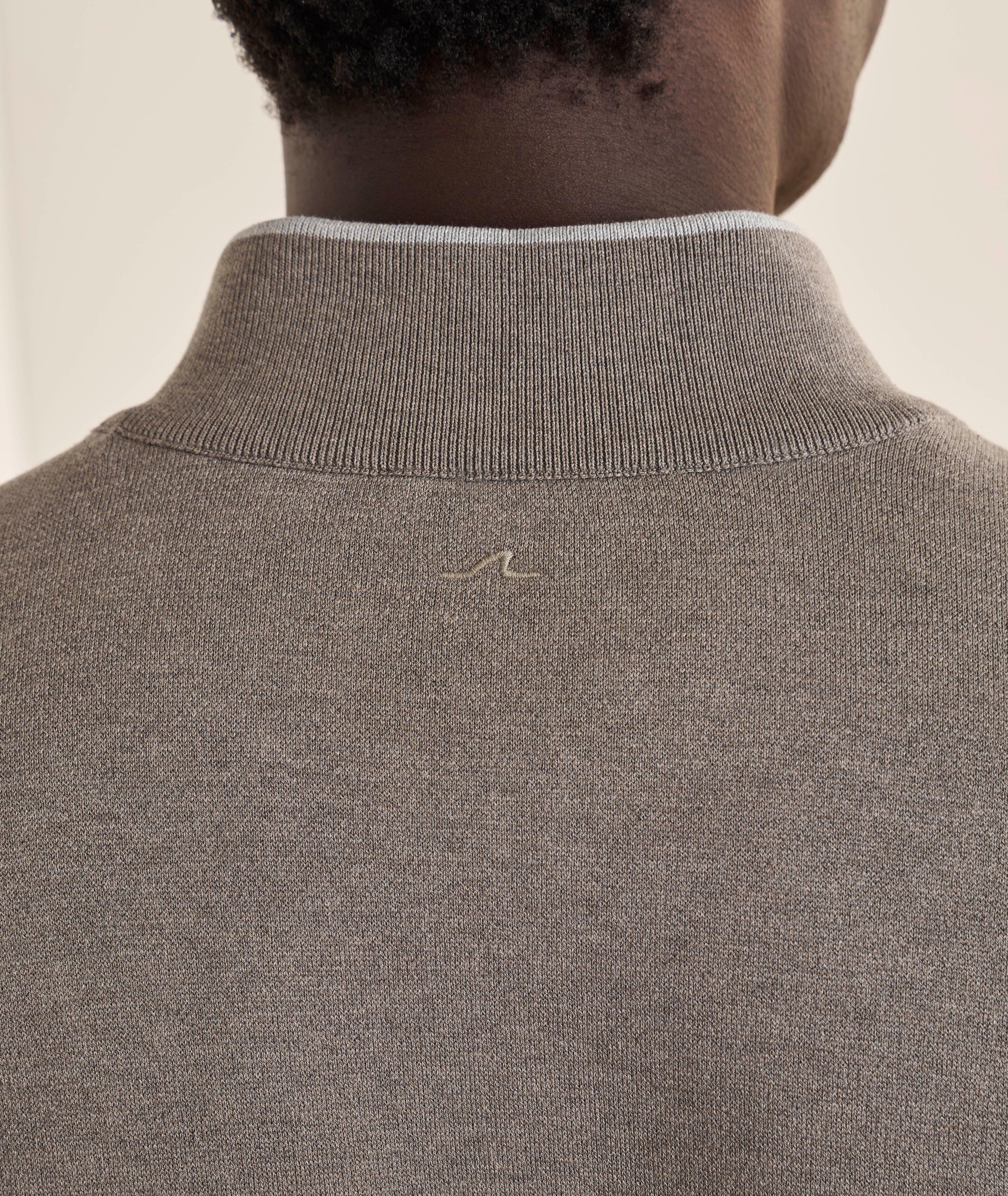 Tipped Silk-Cotton Quarter-Zip Sweater image 5