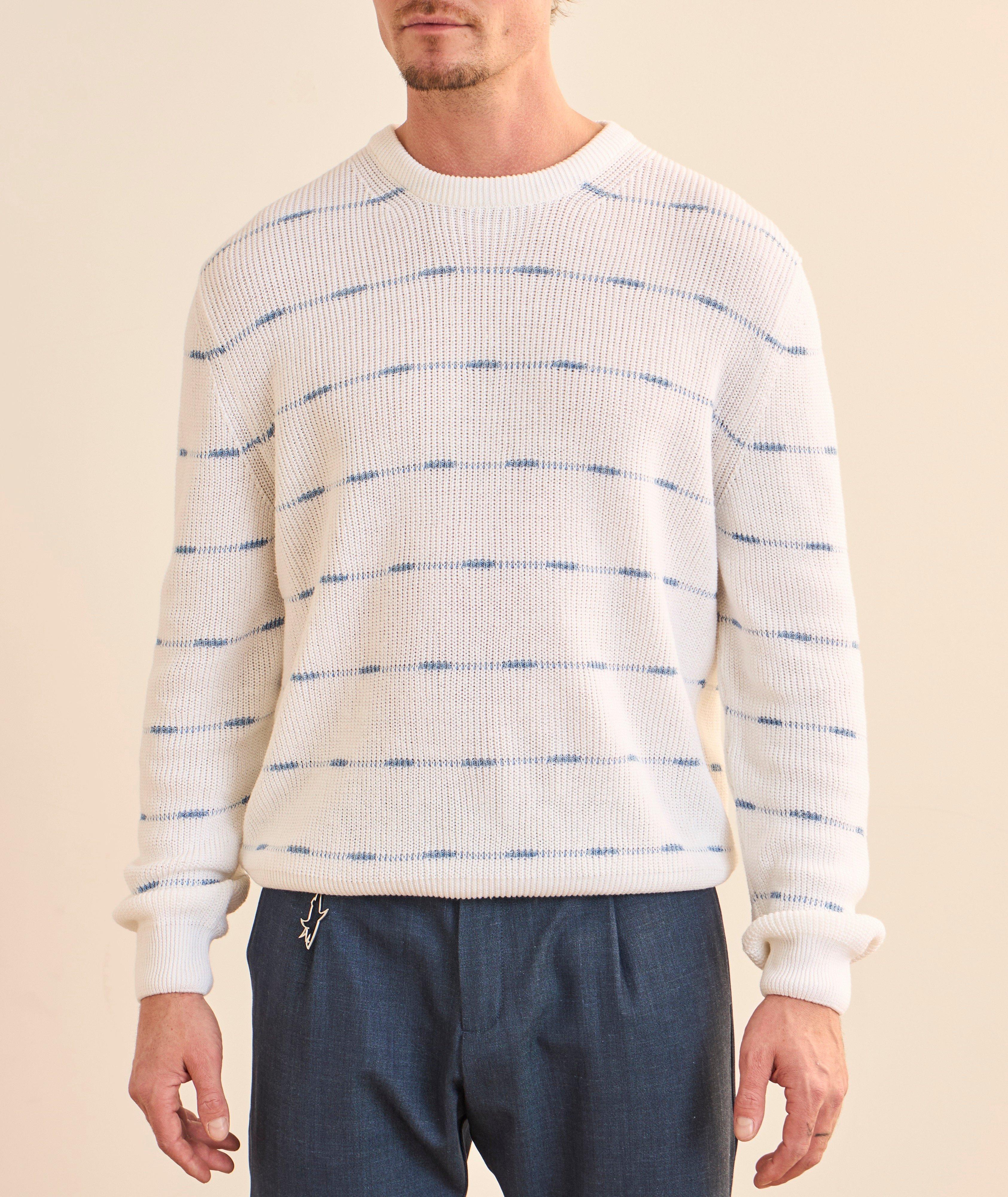 Striped Linen-Cotton Sweater  image 1