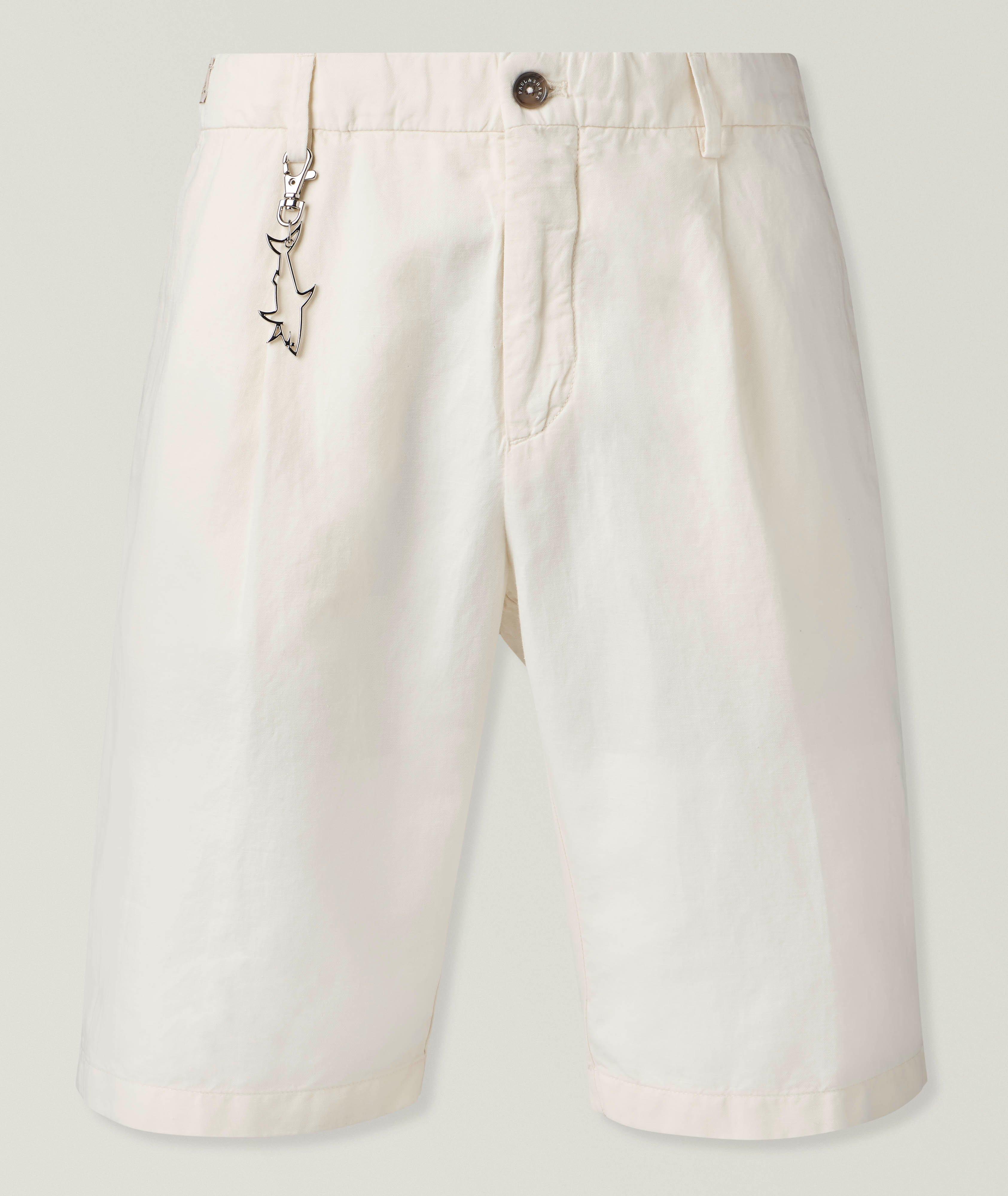 Paul & Shark Pleated Cotton-Linen Bermuda Shorts