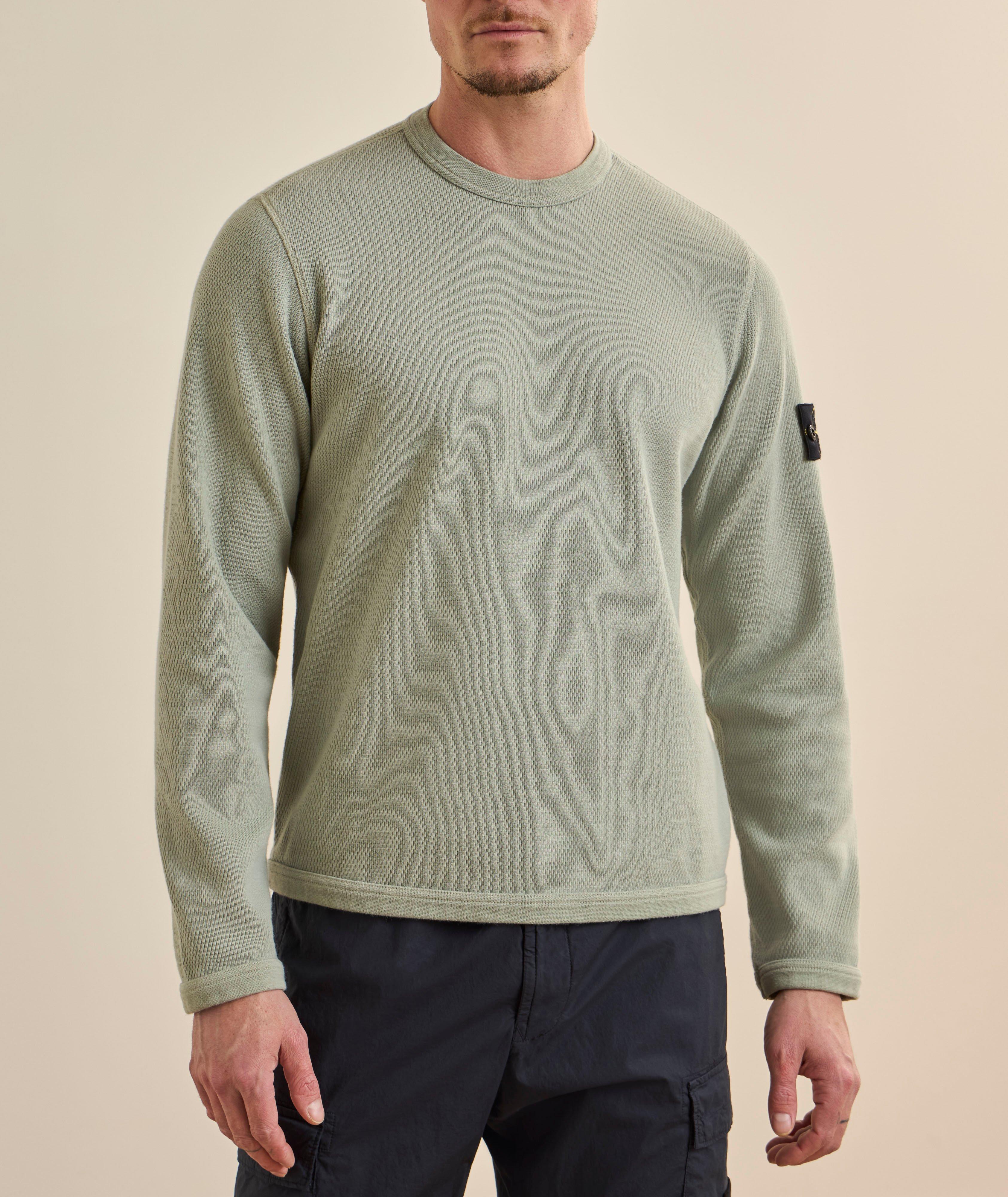 Mesh-Knit Cotton Sweater image 1