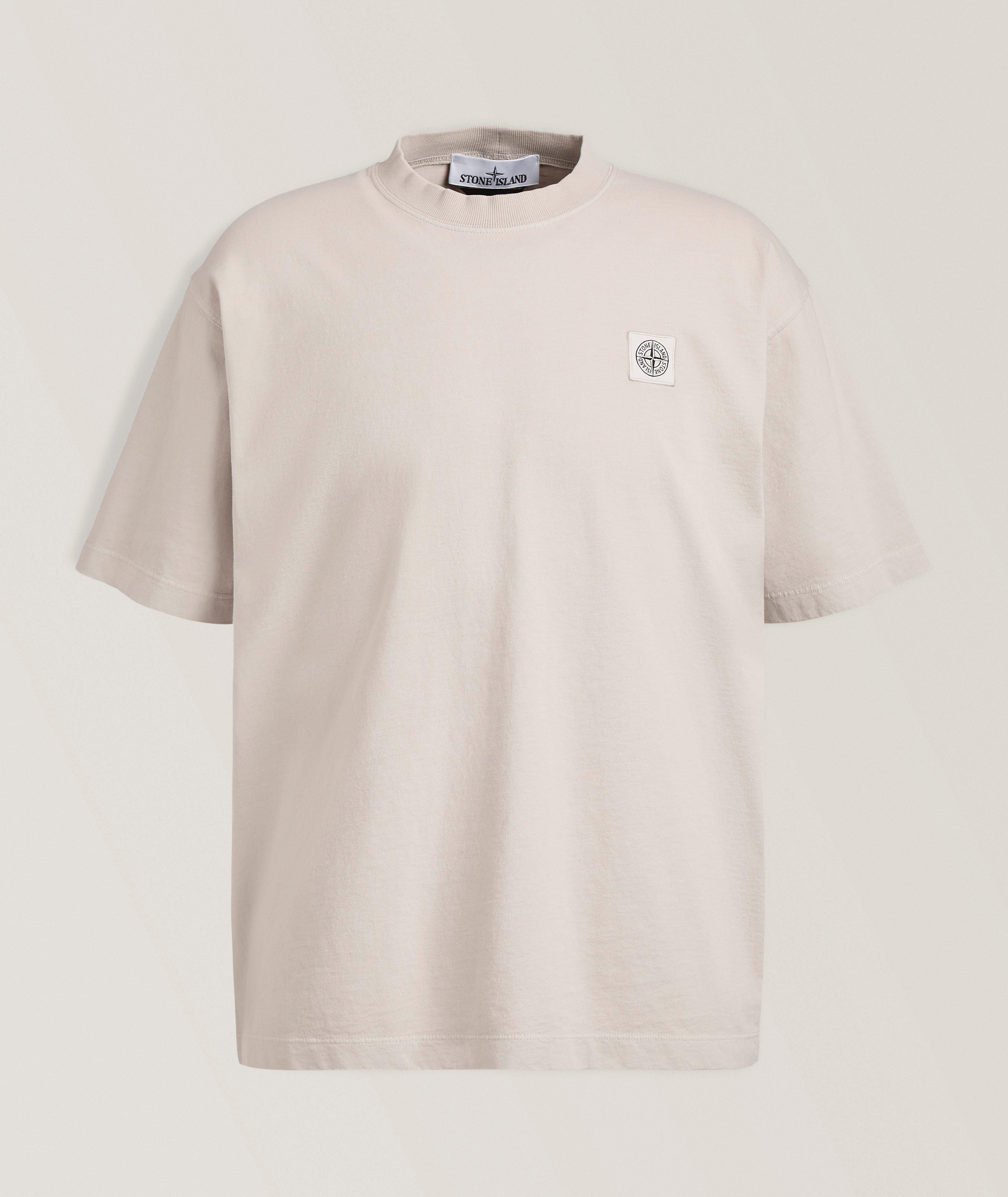Stone Island Garment Dyed Logo Cotton Jersey T-Shirt 