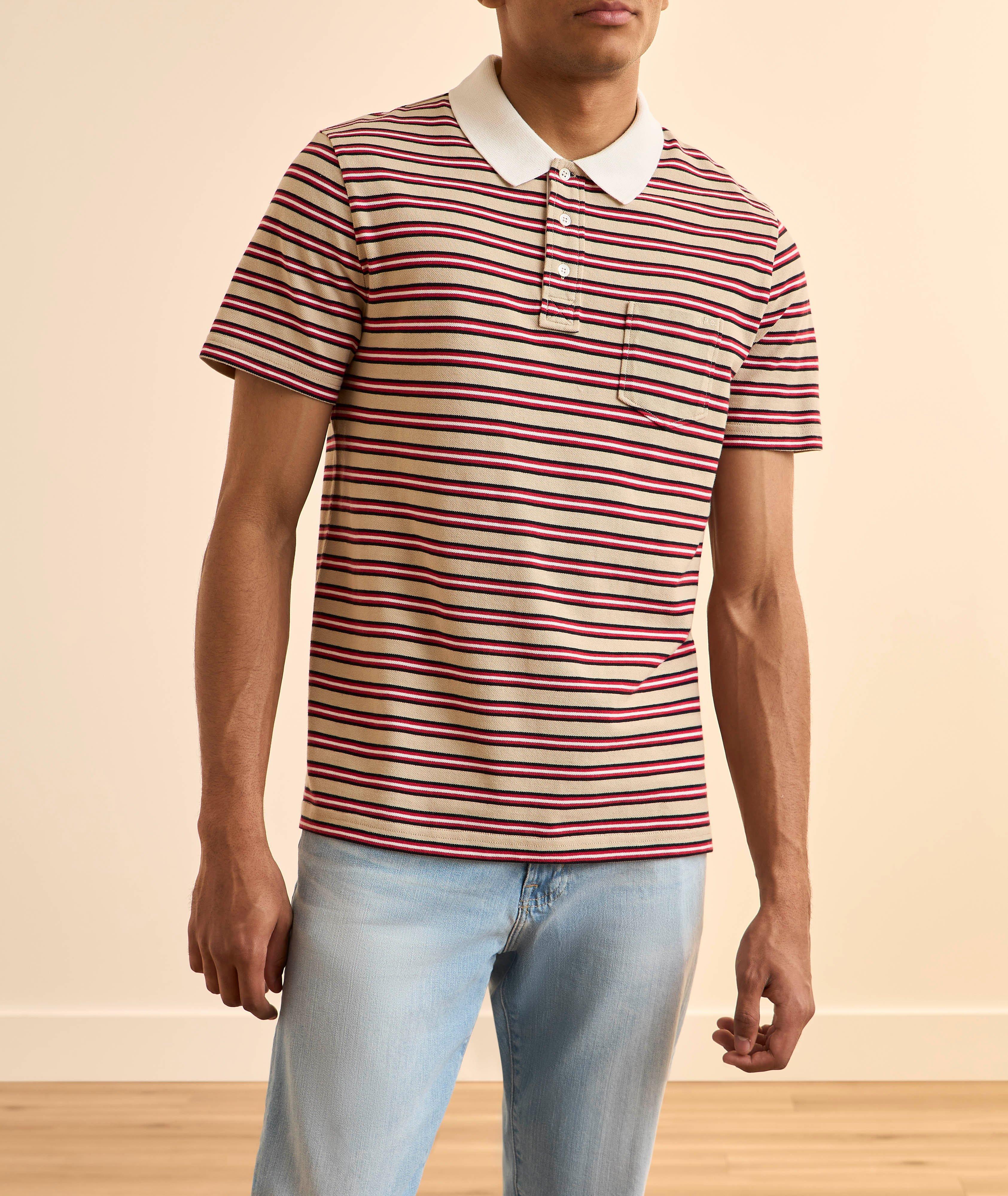 Polo poche coton rayé image 1