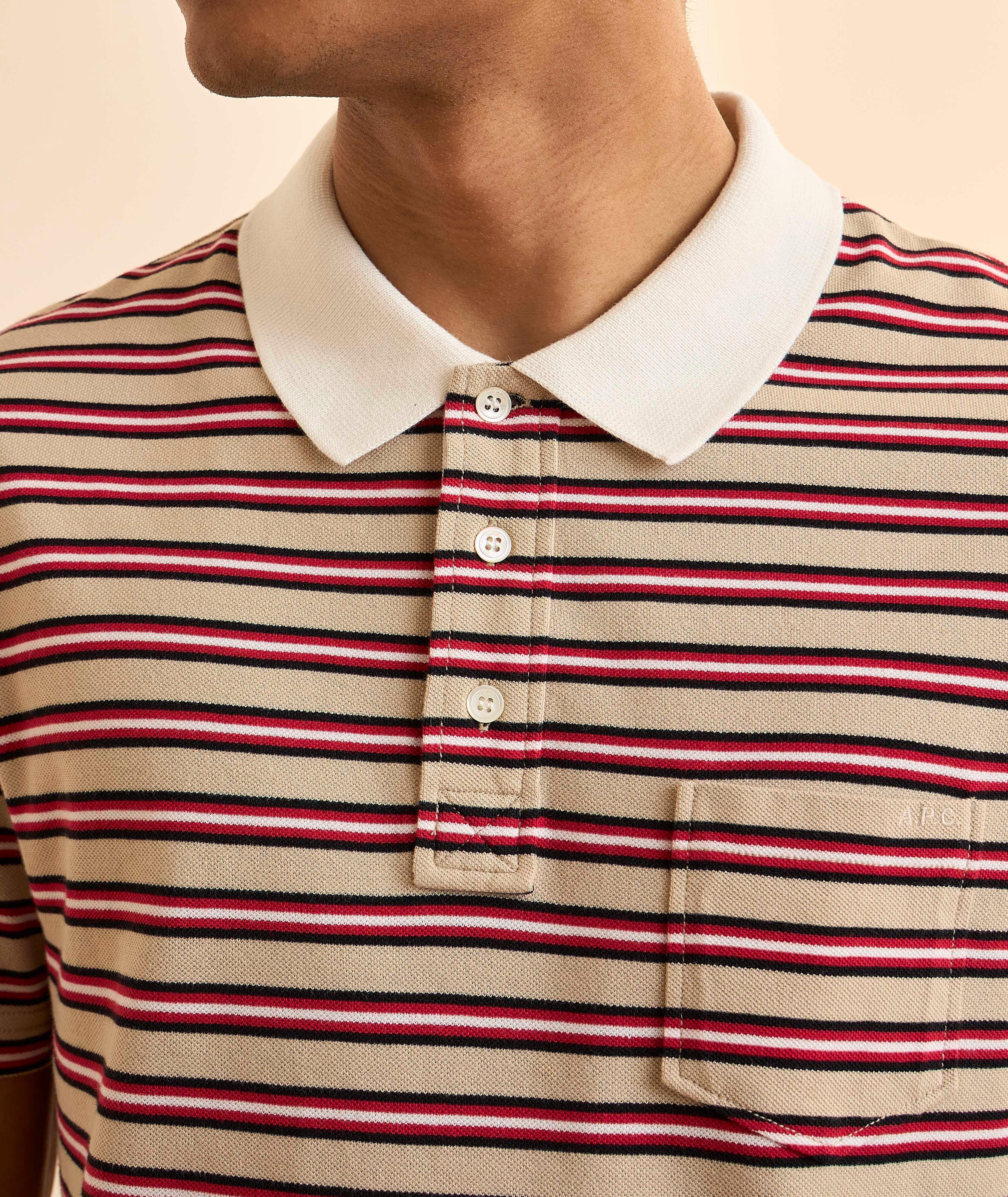 Polo poche coton rayé image 3