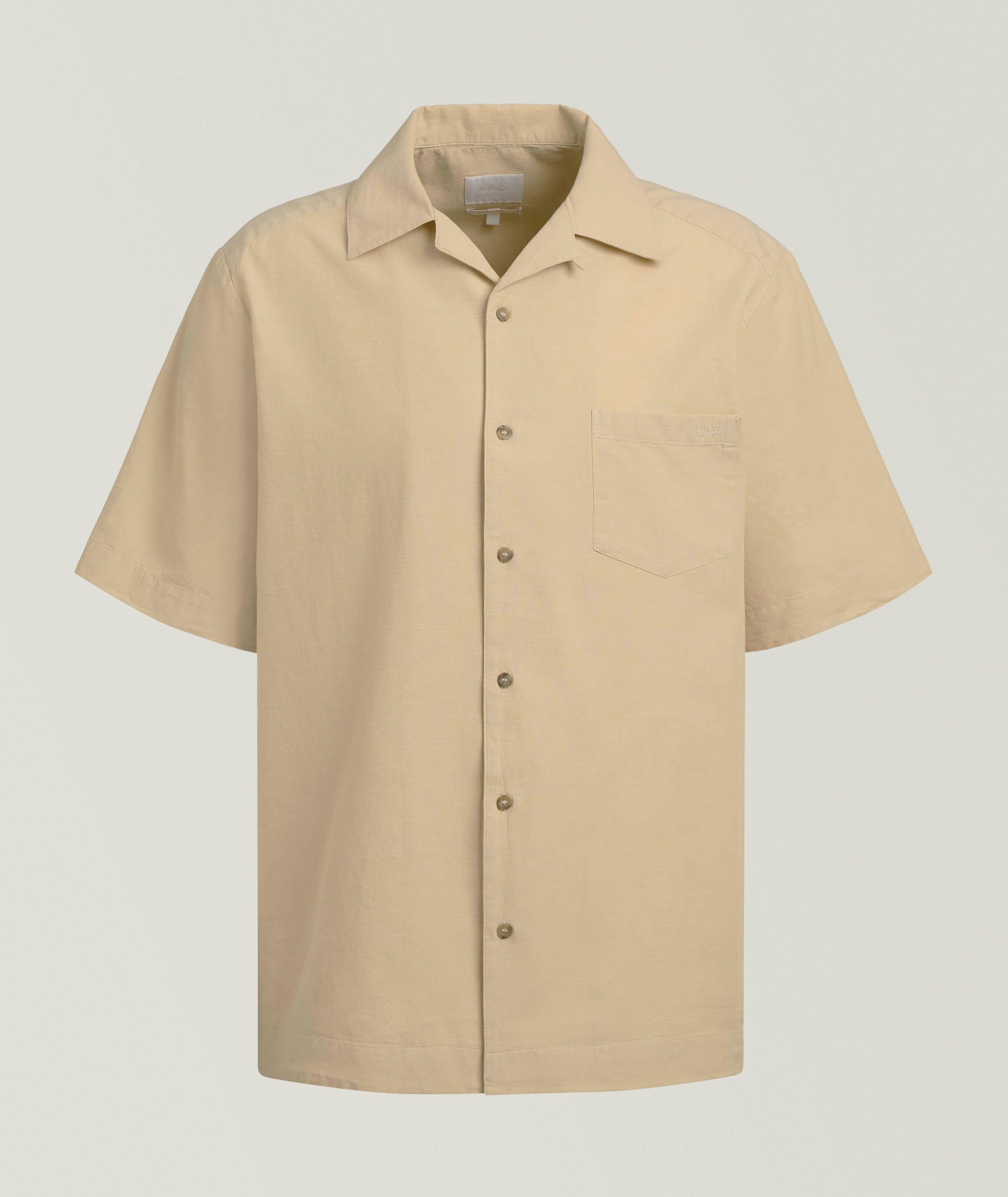 A.P.C. Jude Cotton-Linen Pocket Camp Shirt