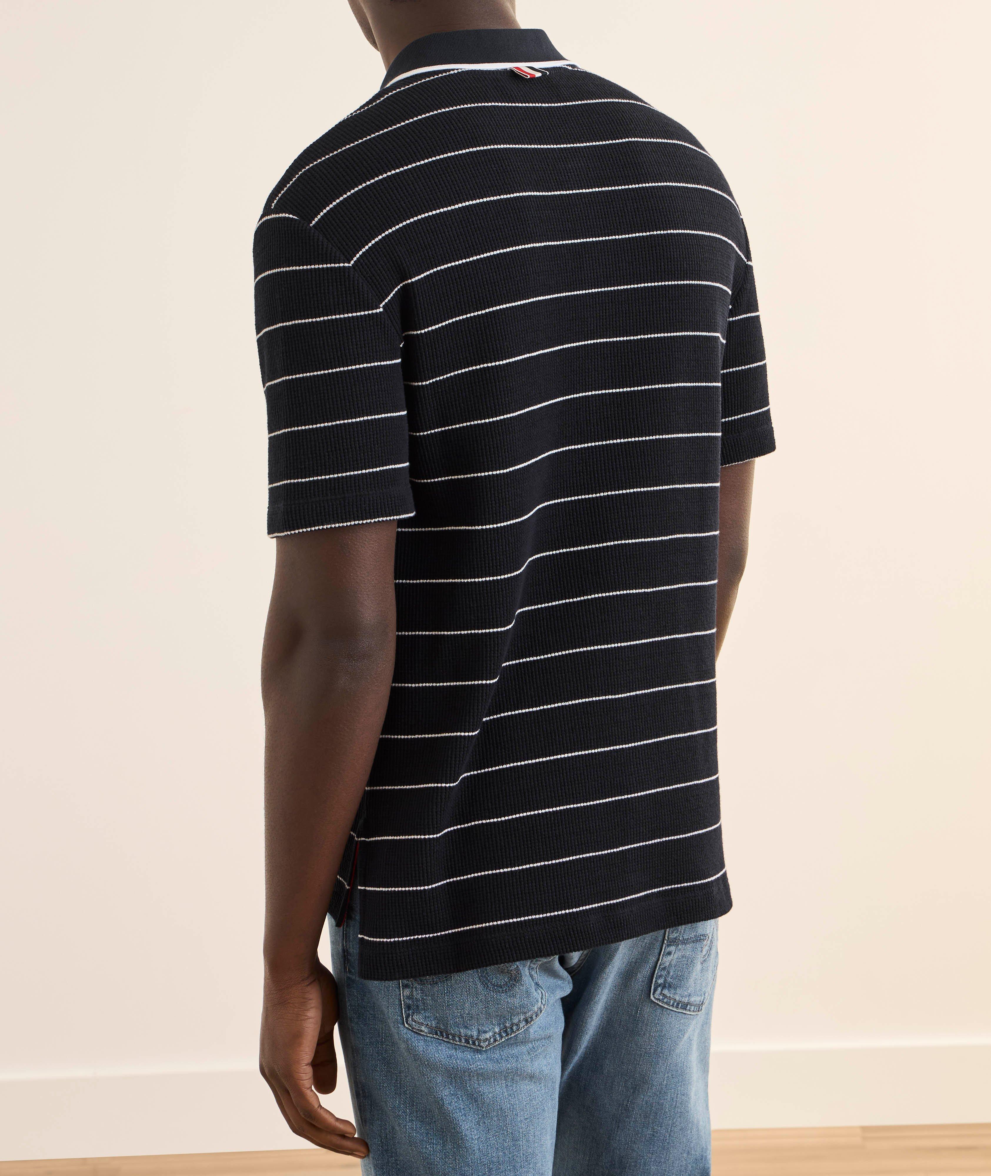 Stripe Waffle Cotton-Linen Shirt image 2