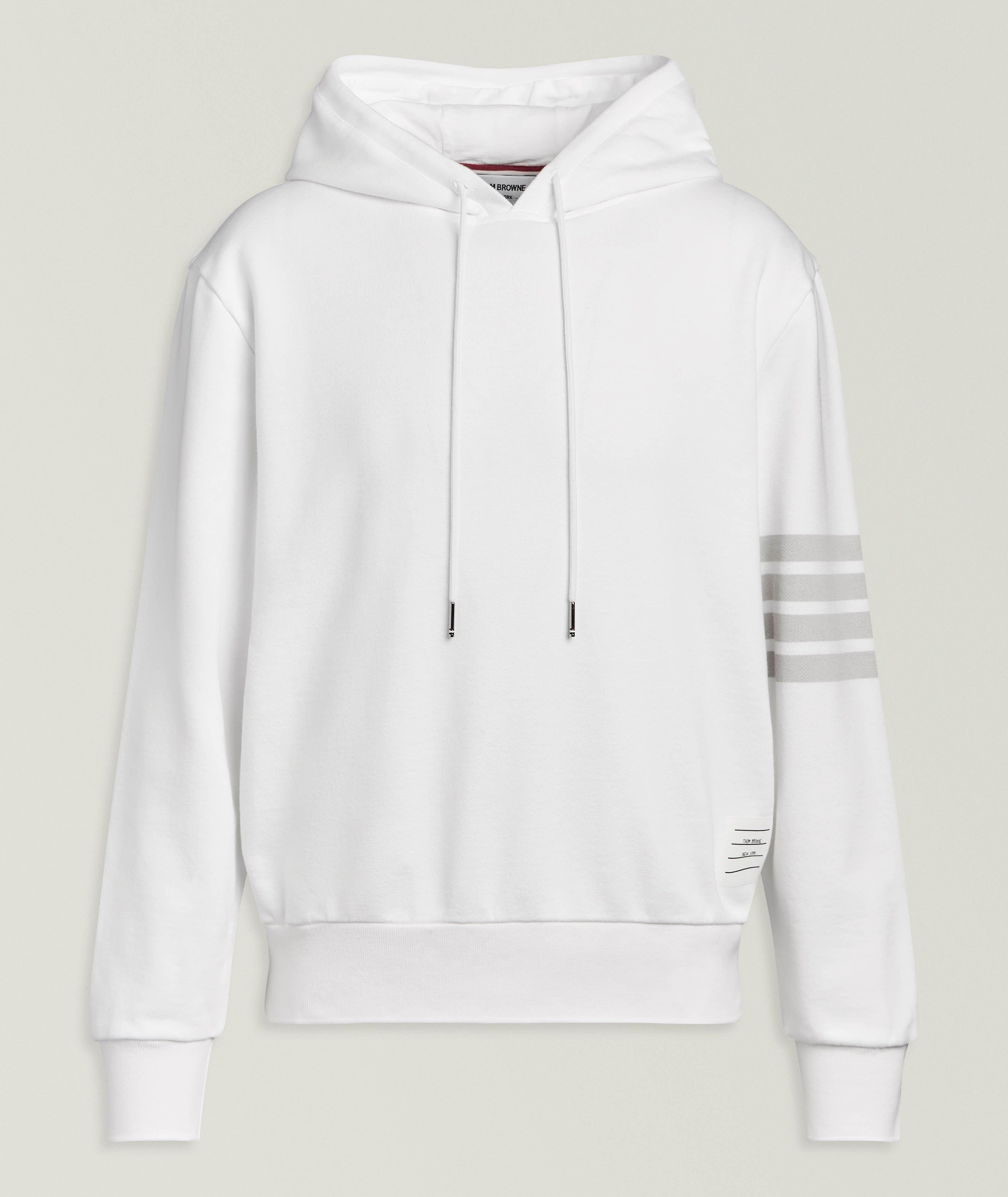 Thom Browne 4-Bar Loopback Cotton Hooded Sweatshirt 