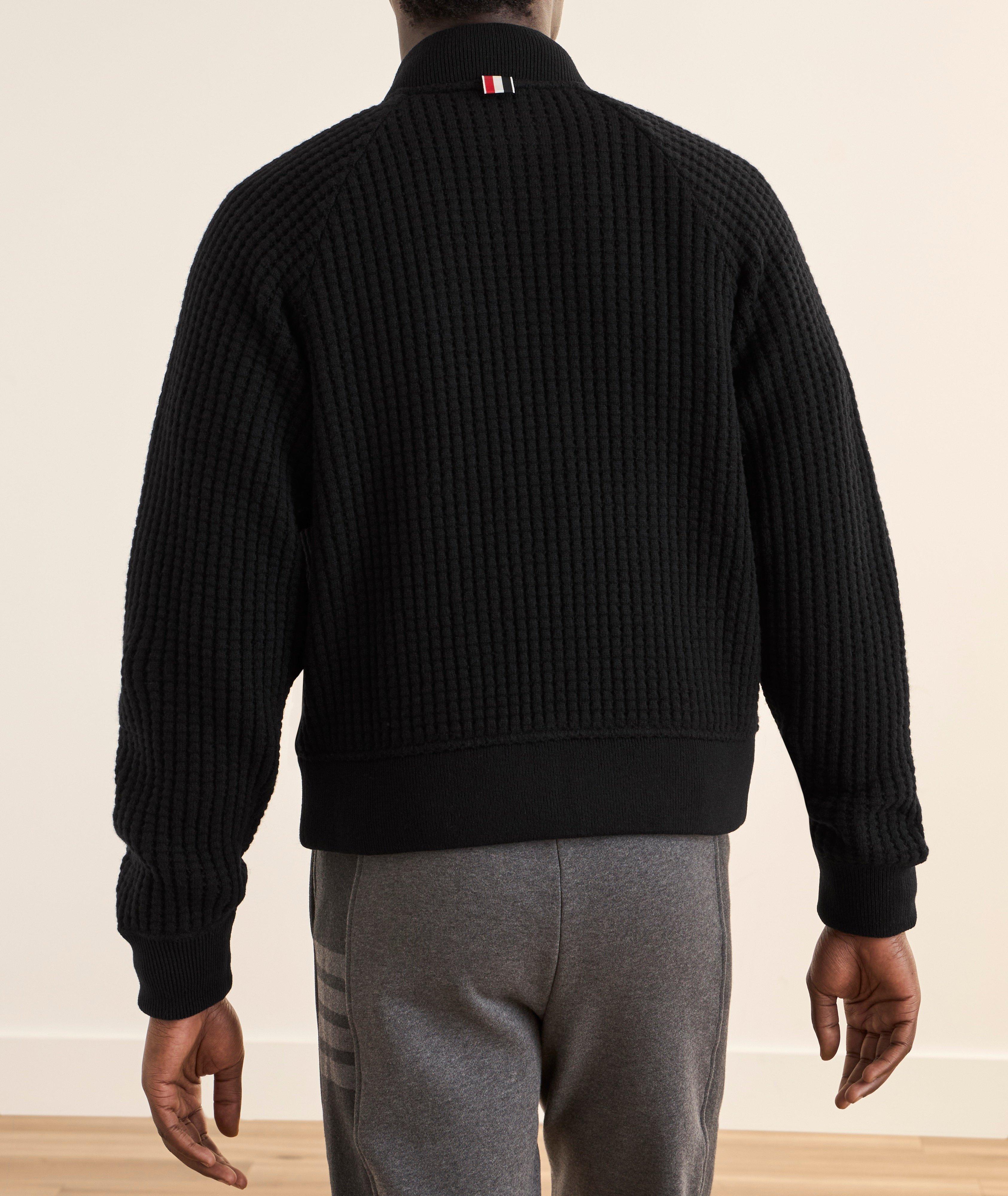 Chunky Waffle-Knit Wool Bomber image 2