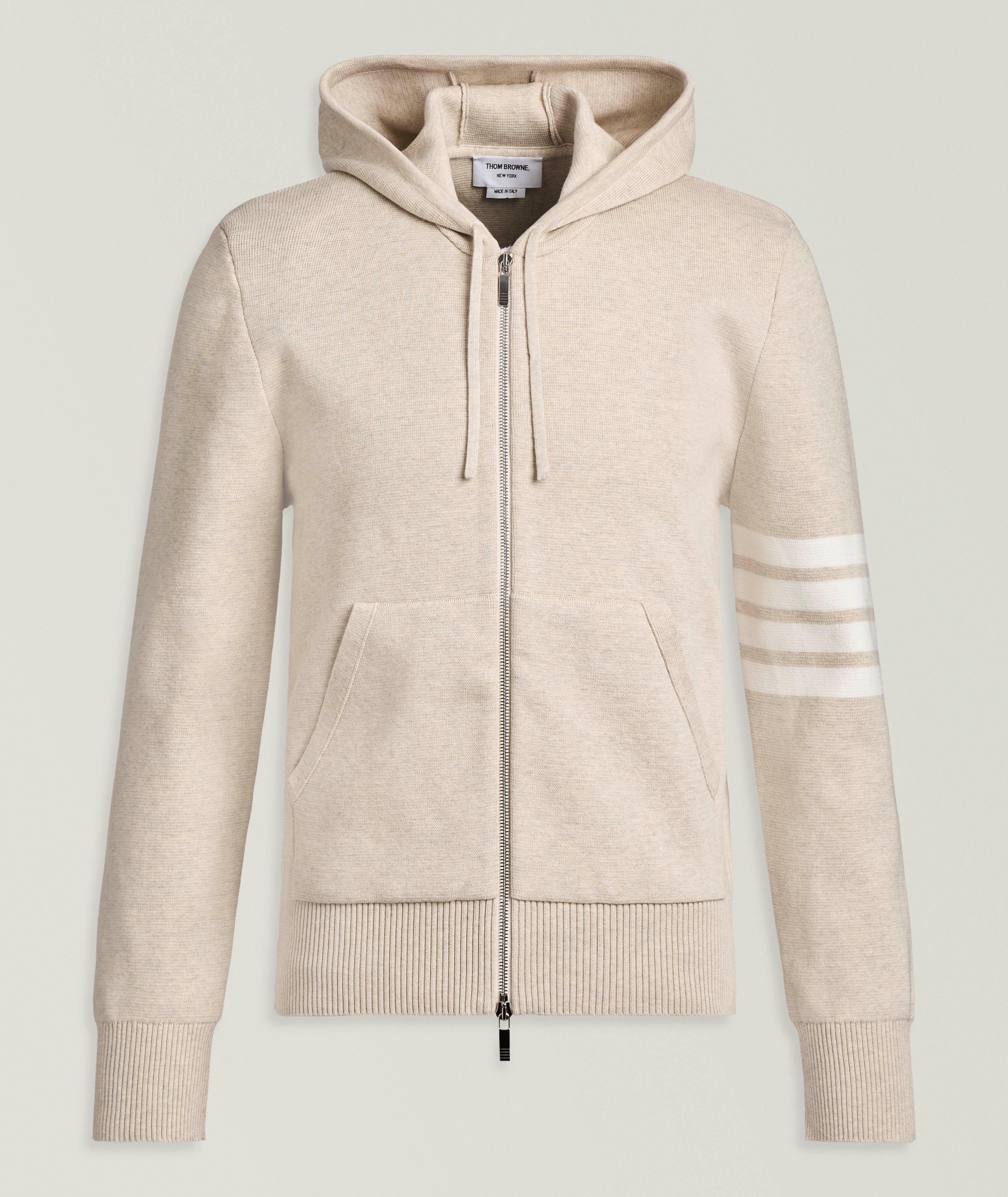 Thom Browne Sweat à capuche zippé 4-barres point Milano