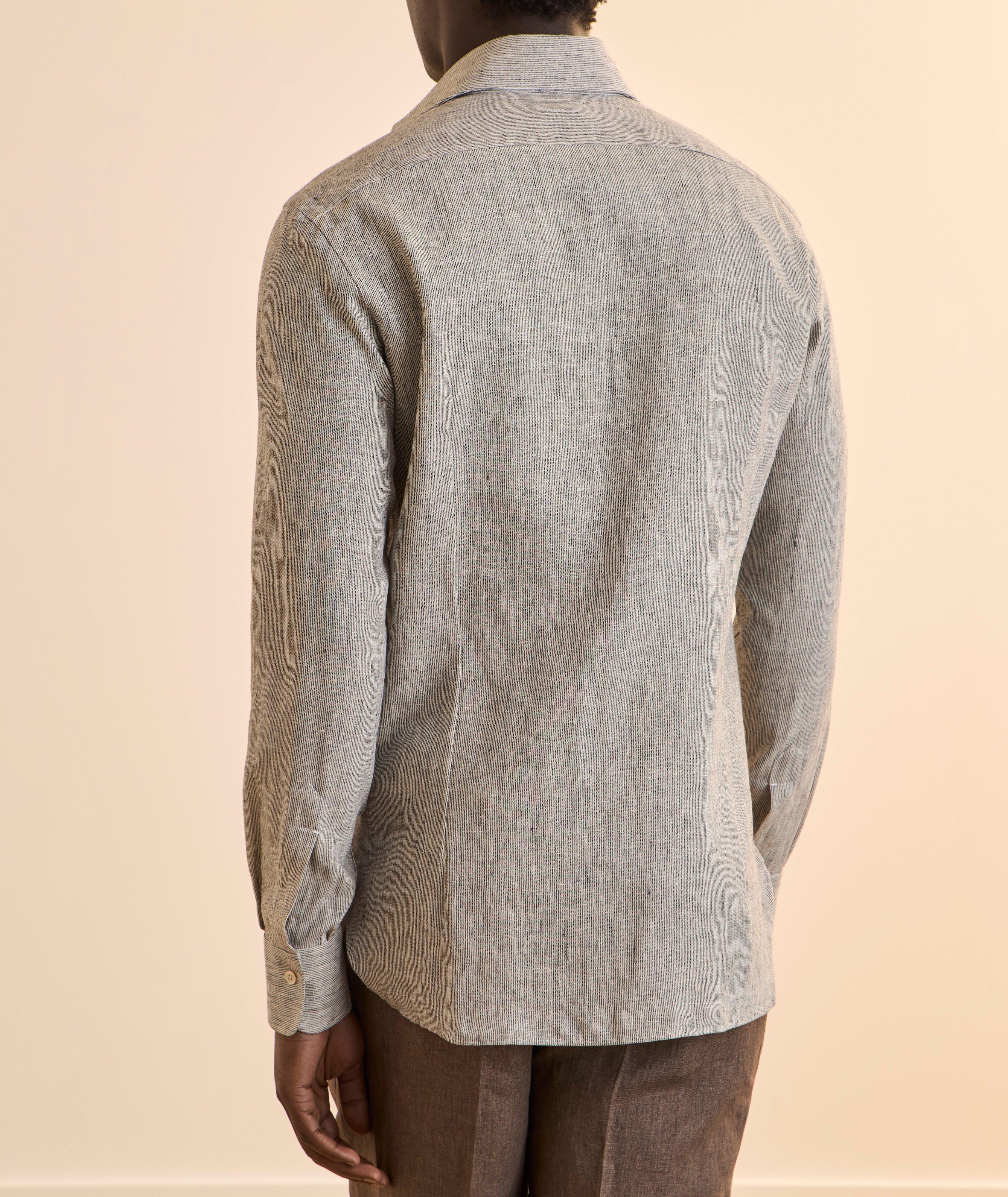 Fine Striped Linen-Blend Shirt  image 2