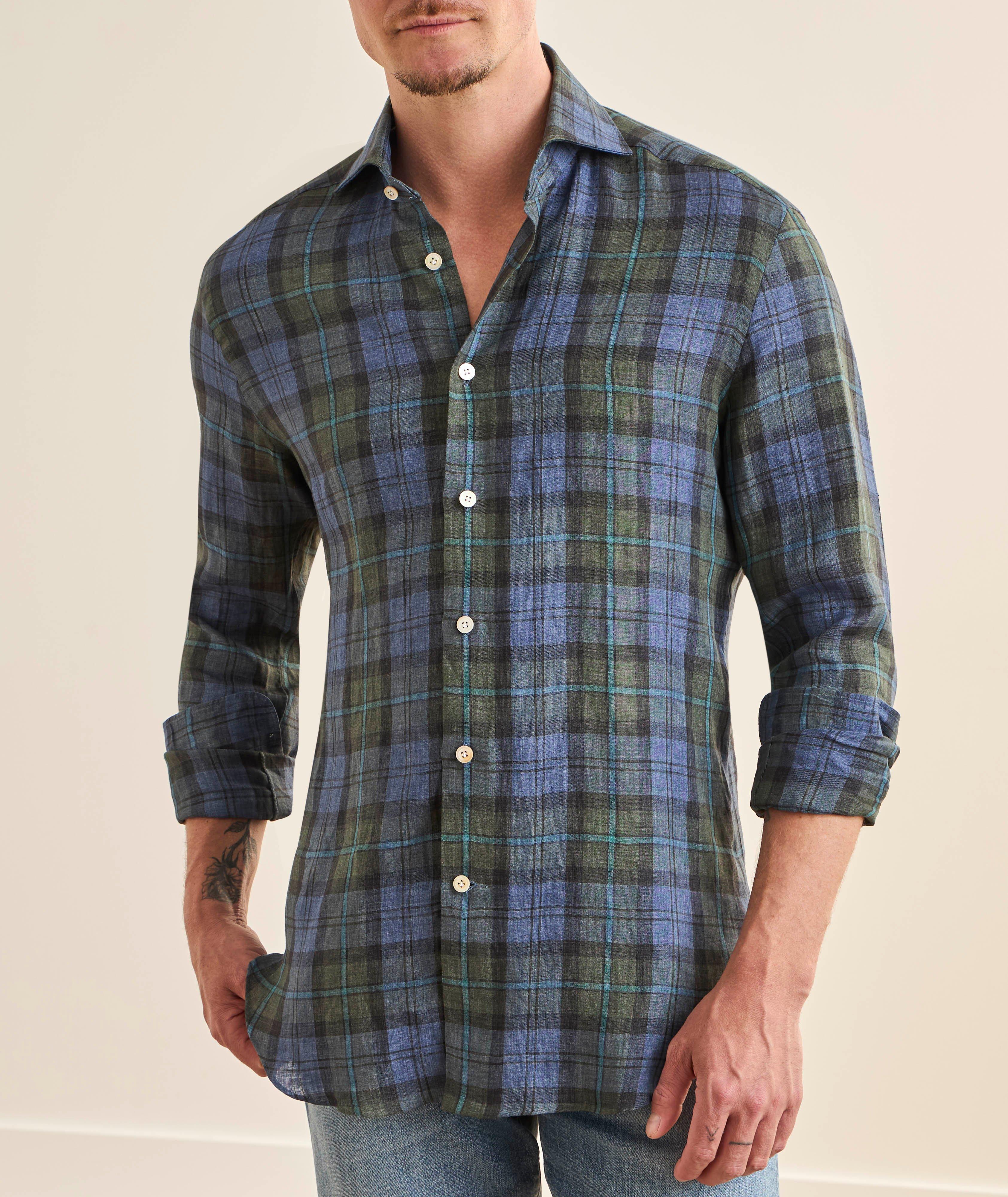 Chemise lin tartan image 1
