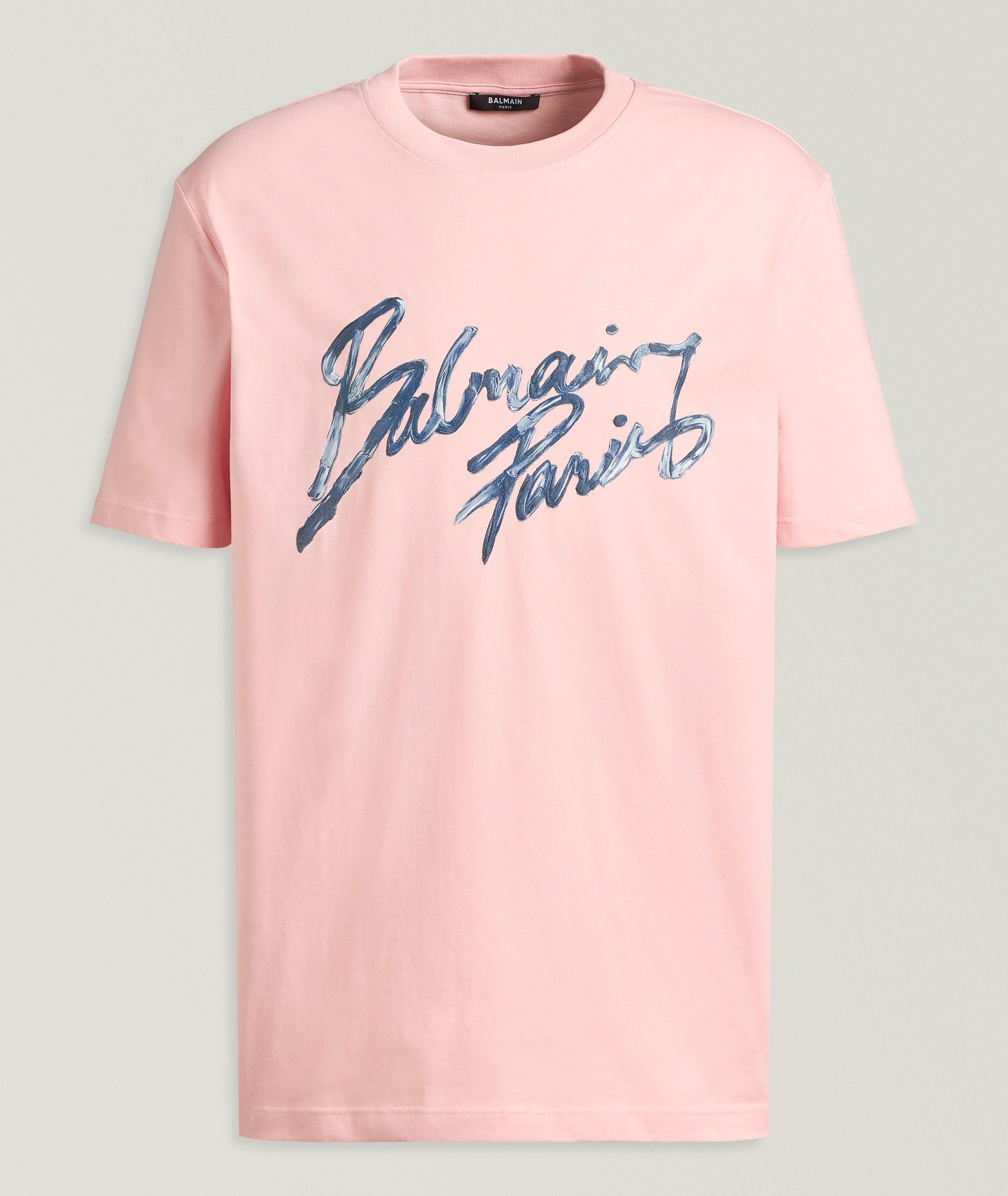 Balmain T-shirt coton logo coup pinceau