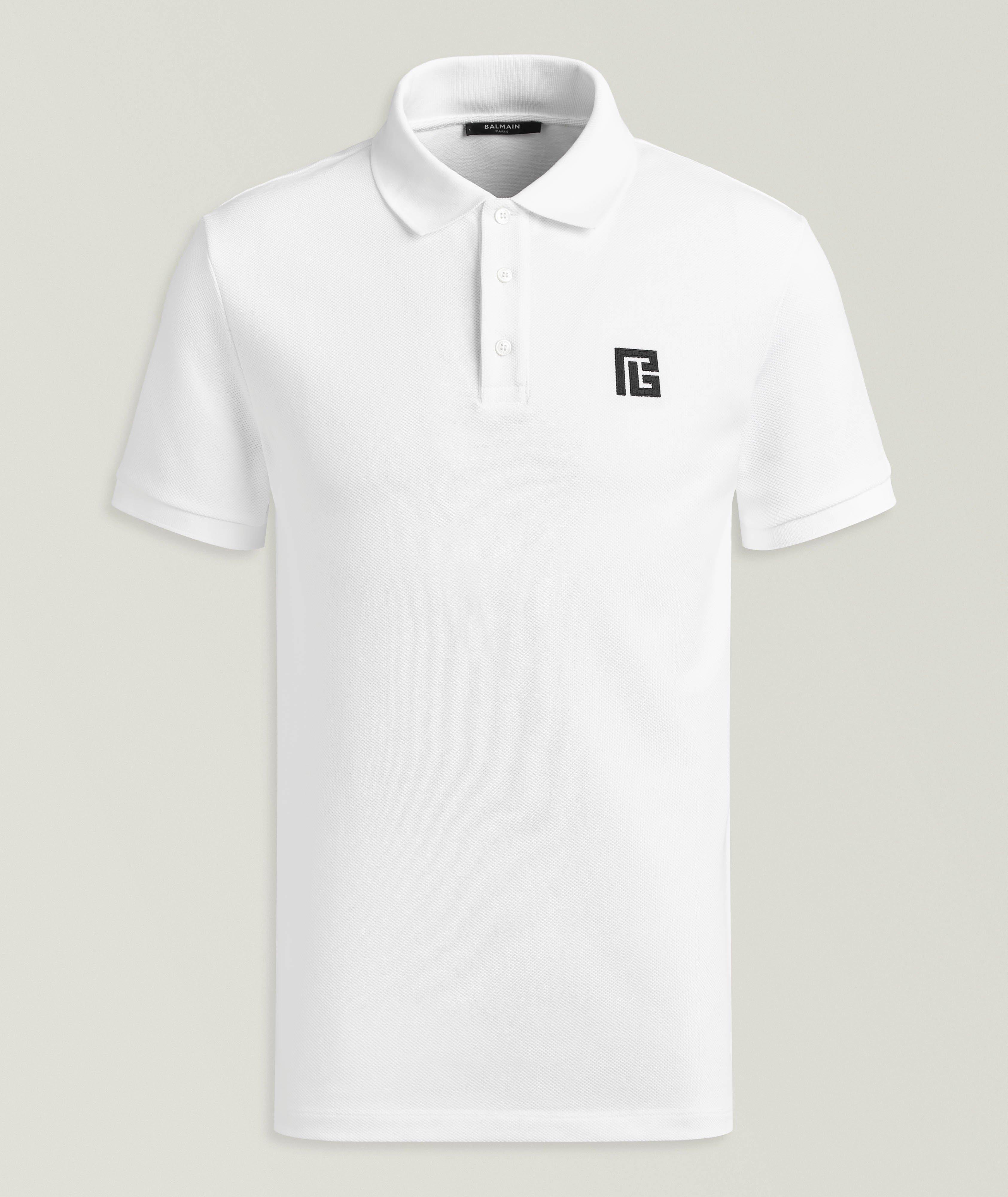 Balmain Polo coton piqué logo brodé