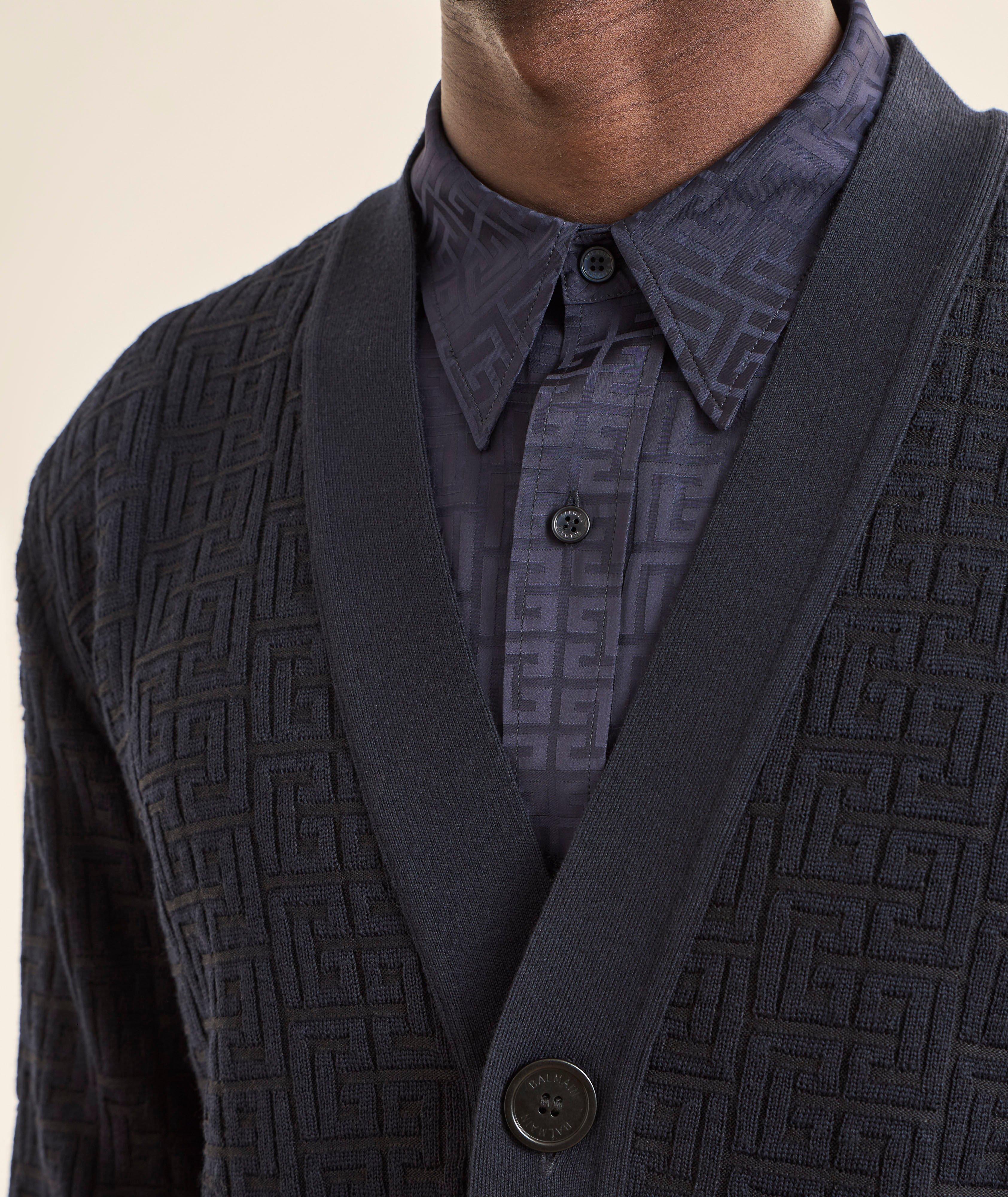 Monogram Wool-Linen Knit Cardigan  image 3