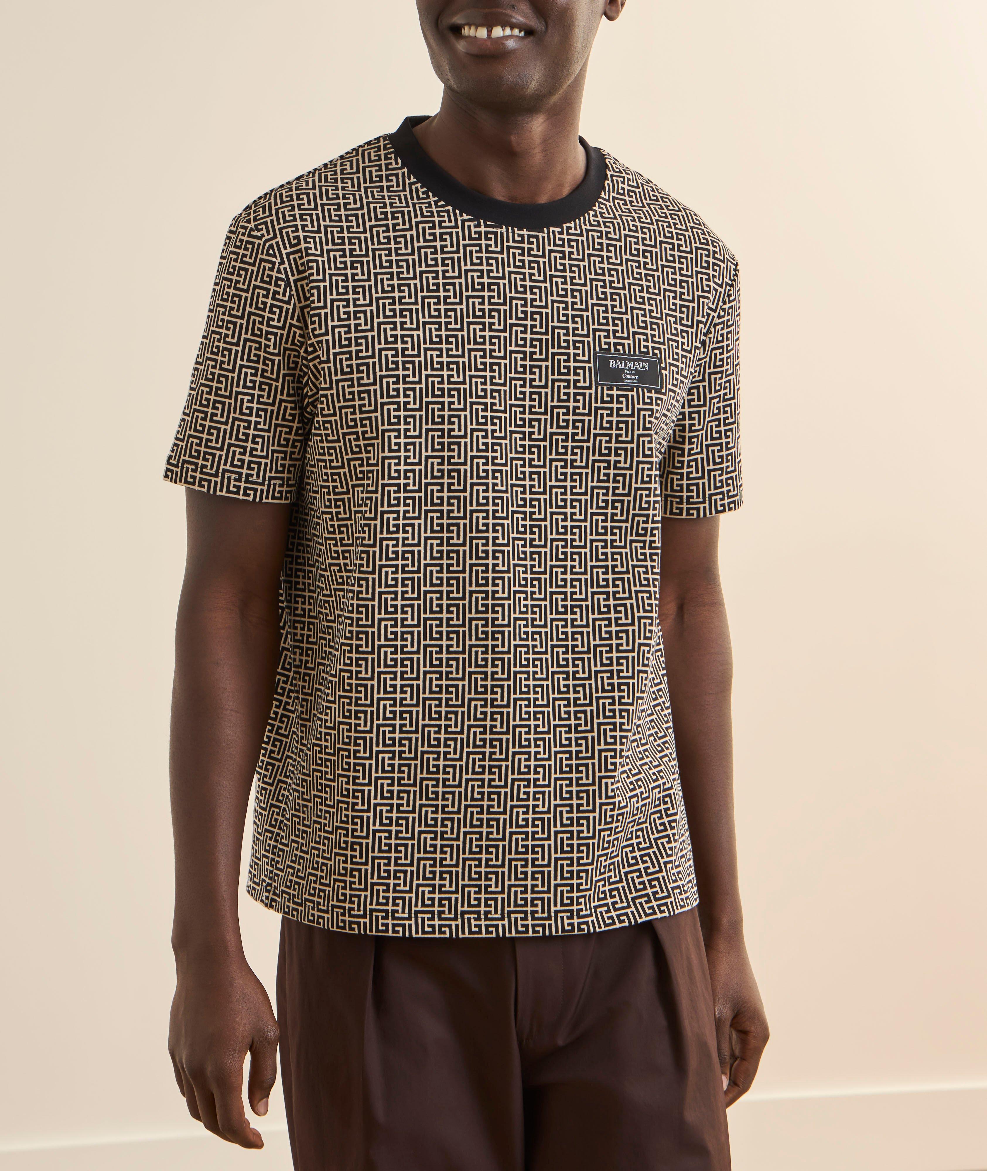 Monogram Stretch-Cotton Crewneck T-Shirt  image 1