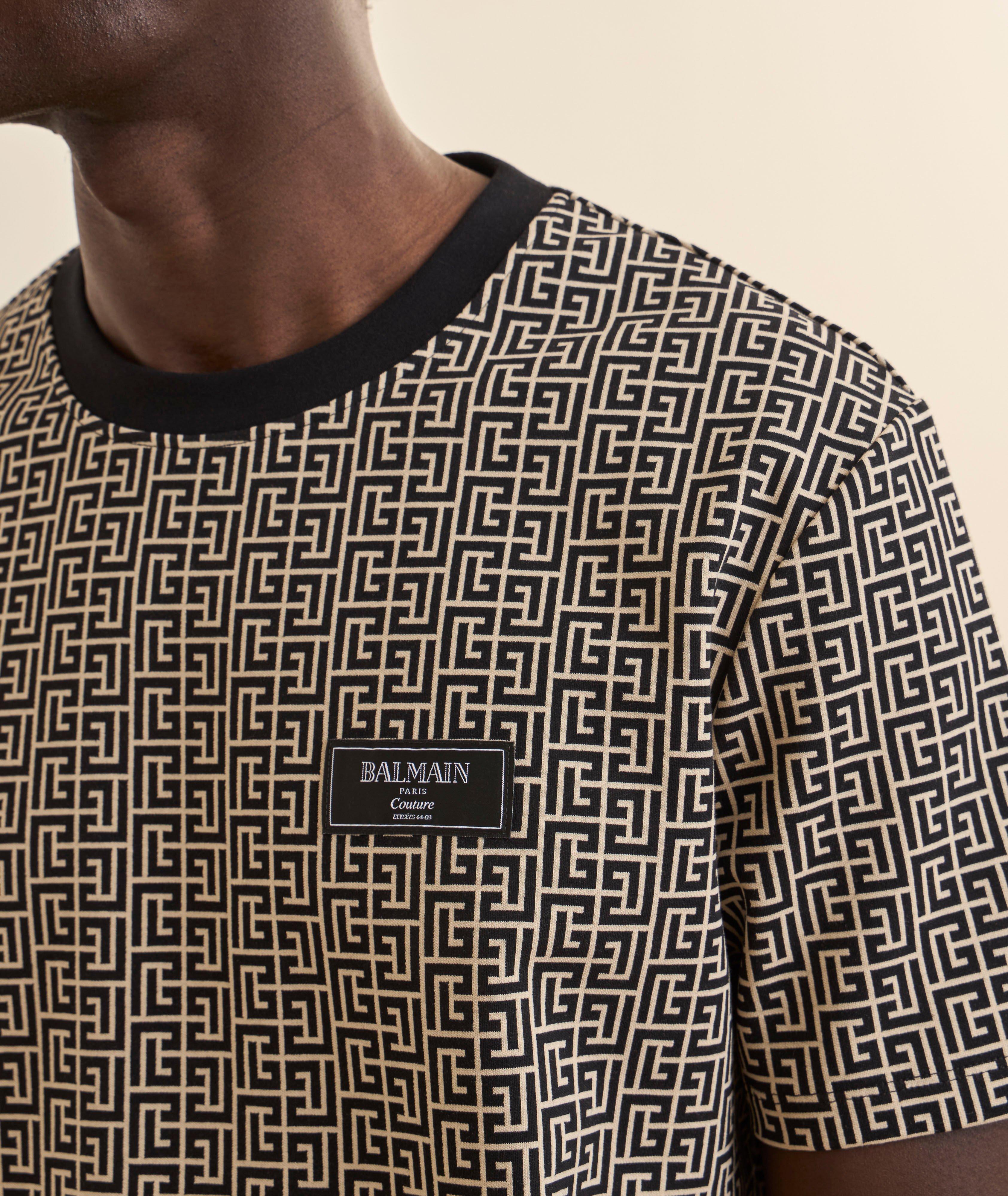 Monogram Stretch-Cotton Crewneck T-Shirt  image 3