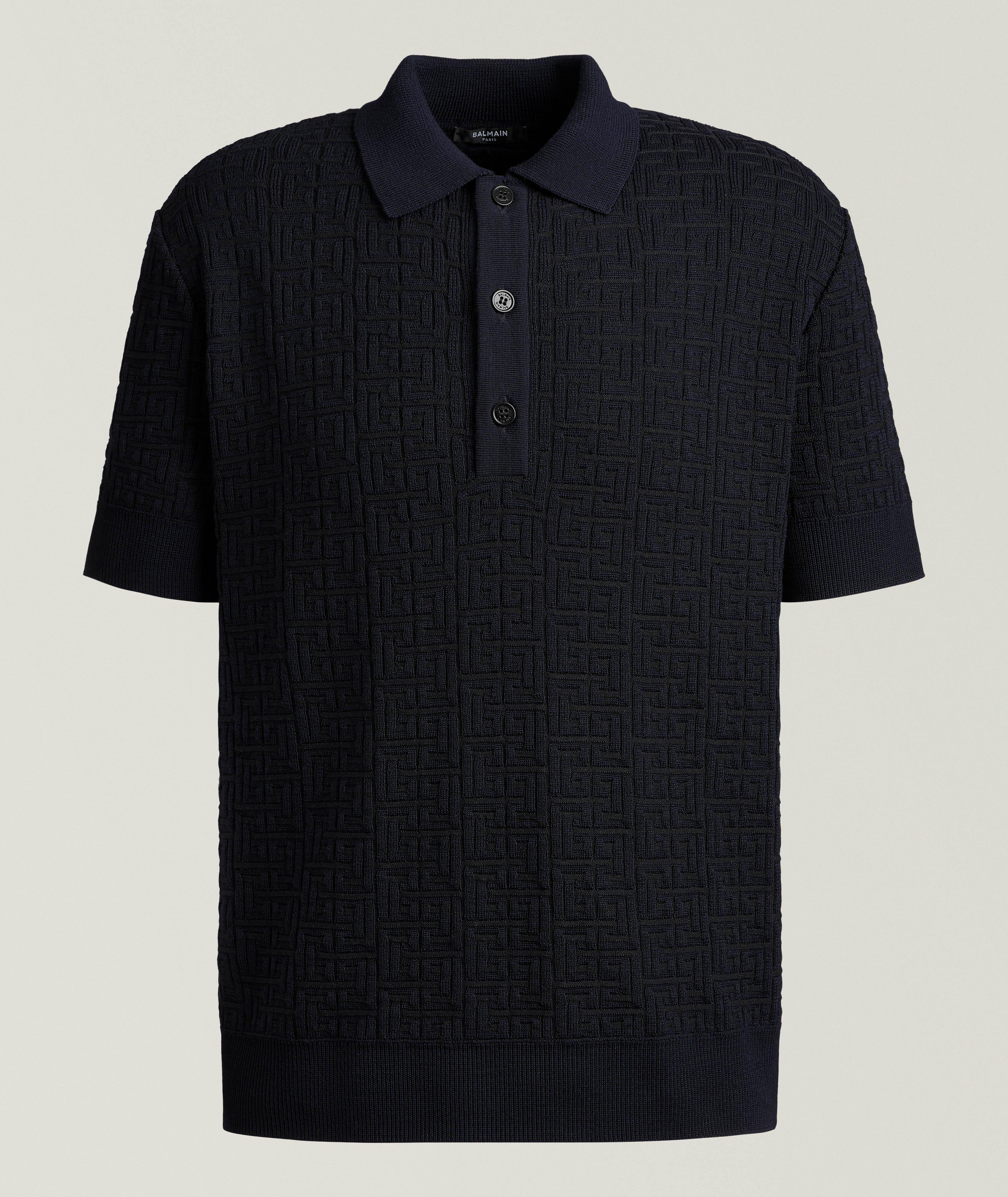 Balmain Polo laine-lin monogramme