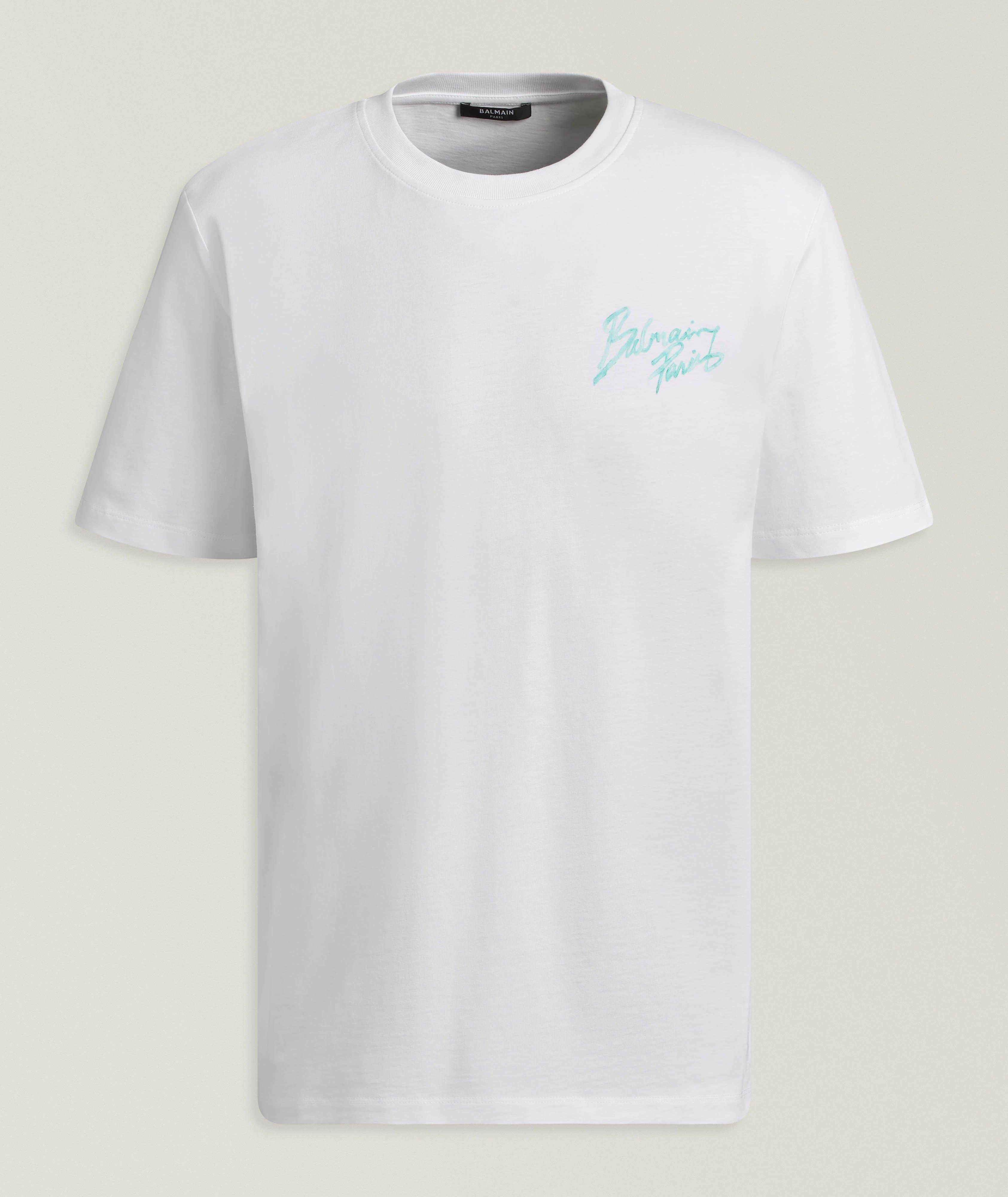 Balmain T-shirt coton logo pinceaux