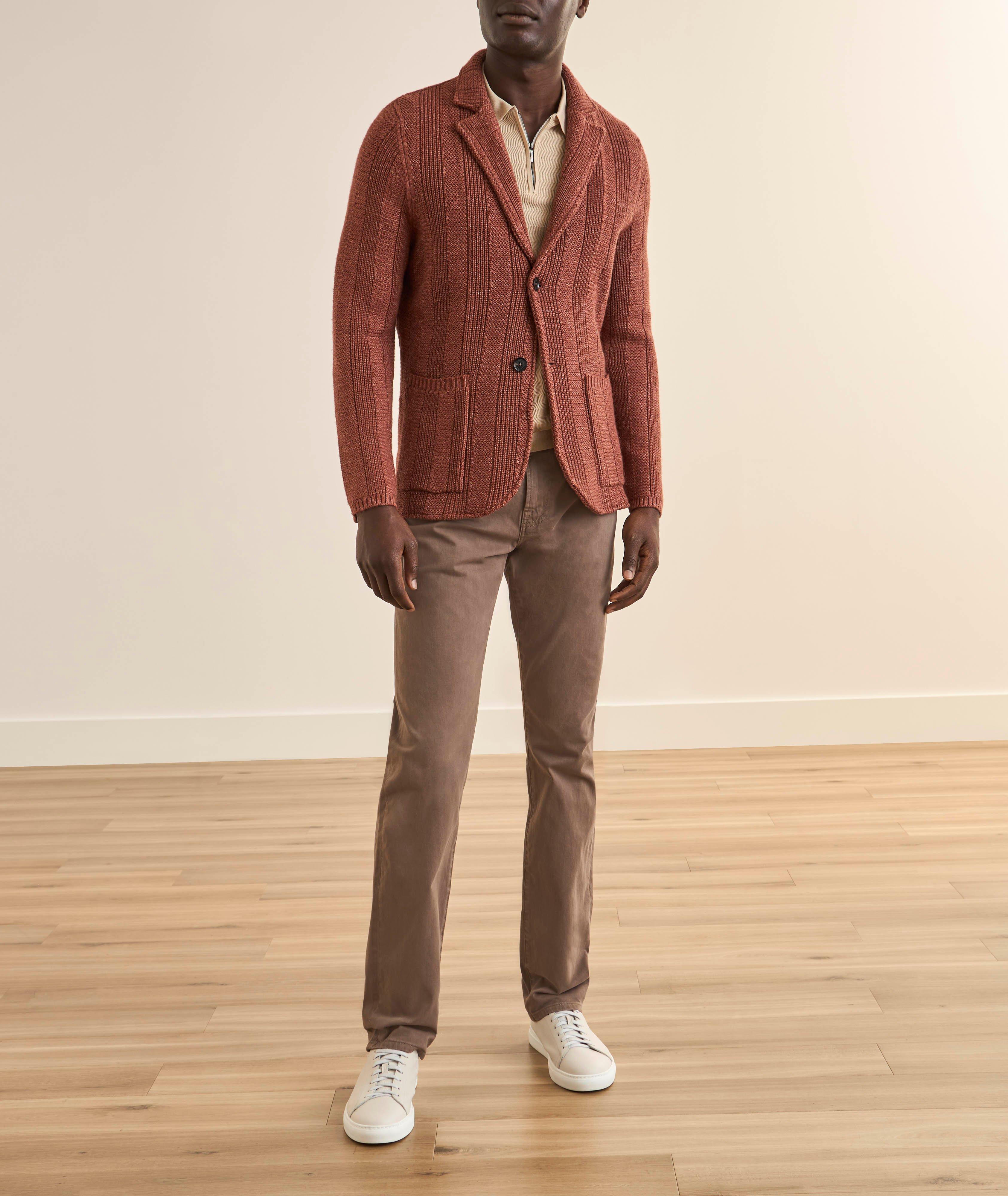 Textured Linen-Blend Sweater Jacket image 4