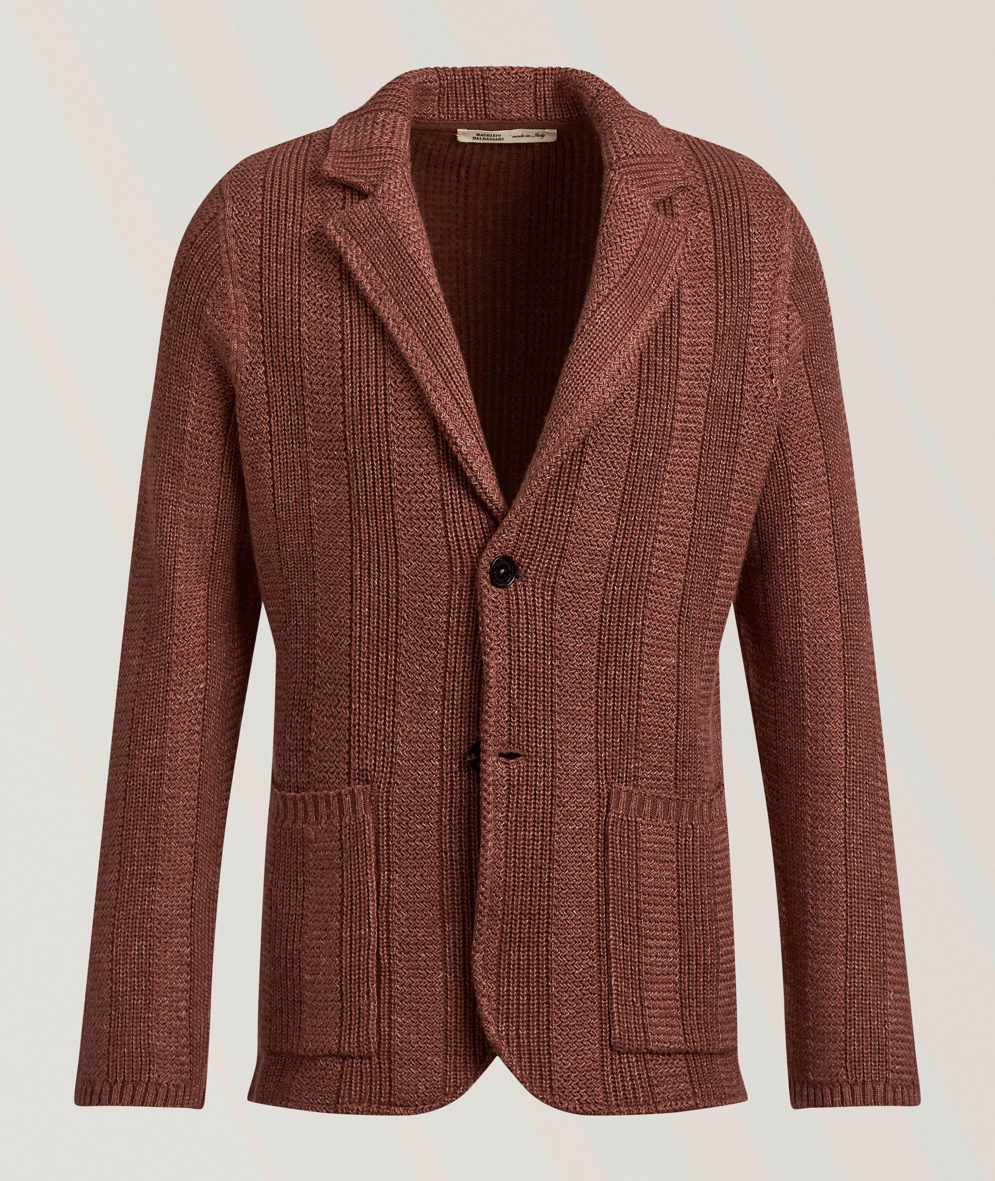 Textured Linen-Blend Sweater Jacket image 0
