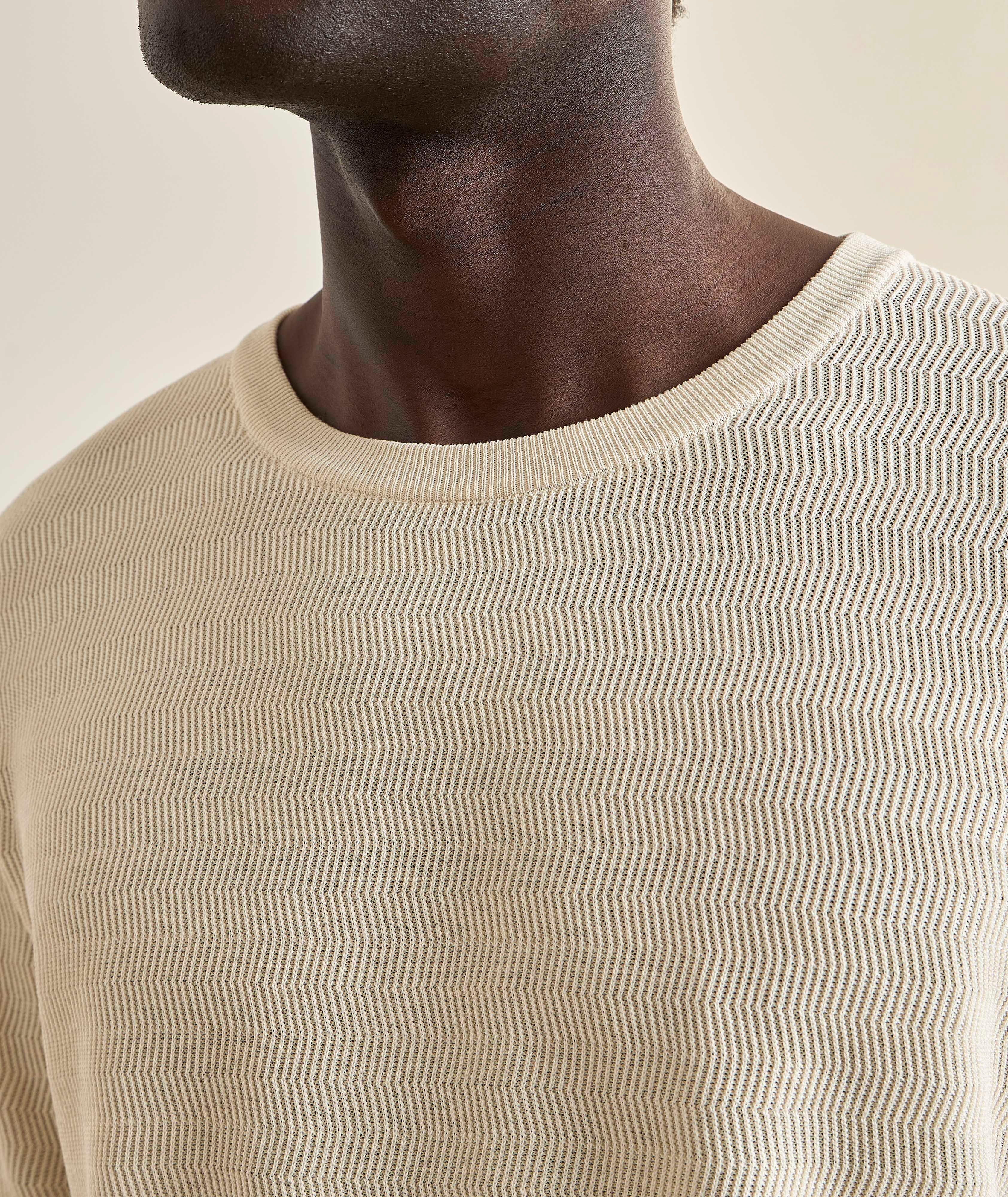 Textured Silk-Cotton Knit T-Shirt image 3
