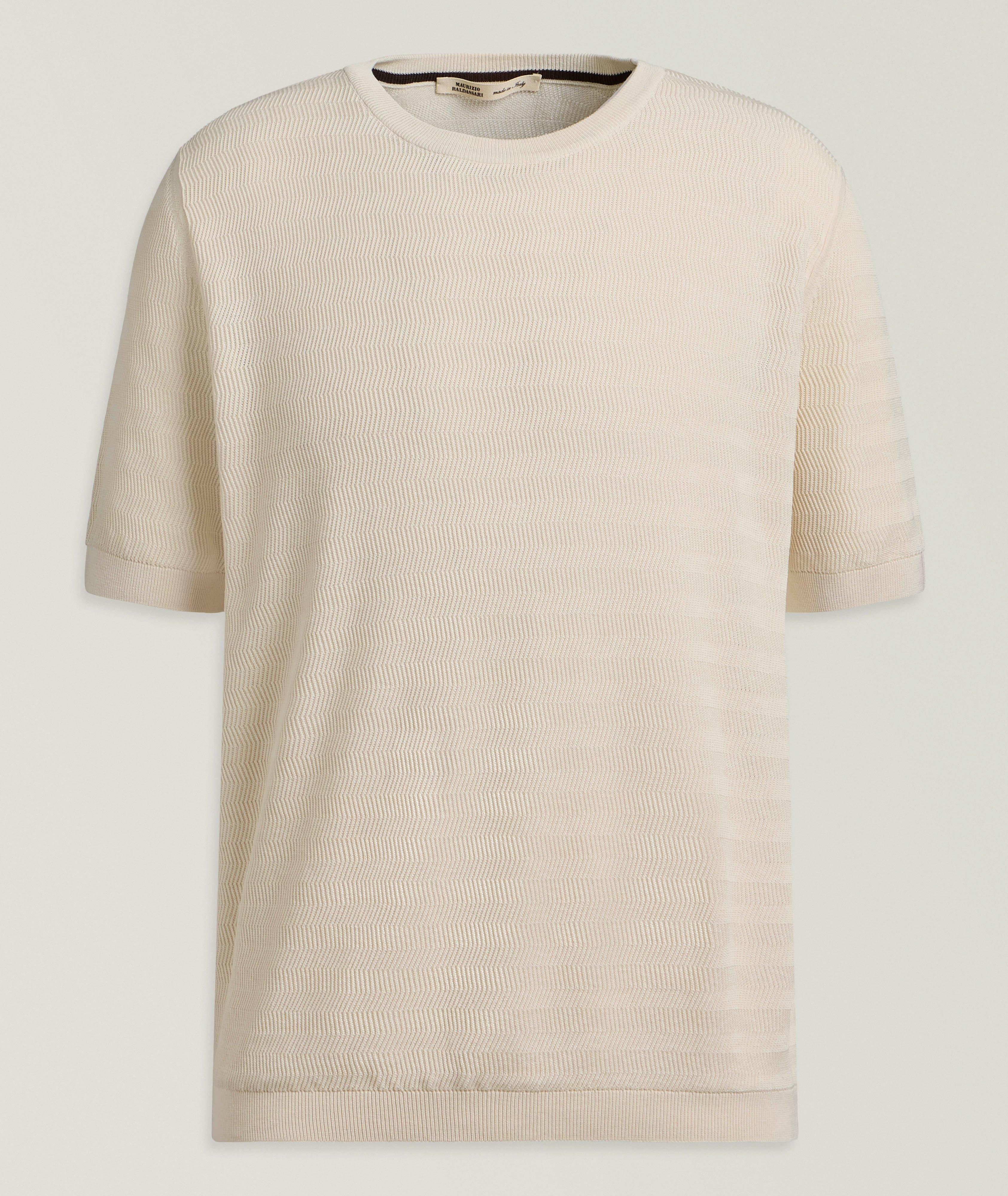 Maurizio Baldassari T-shirt tricot soie-coton texturé