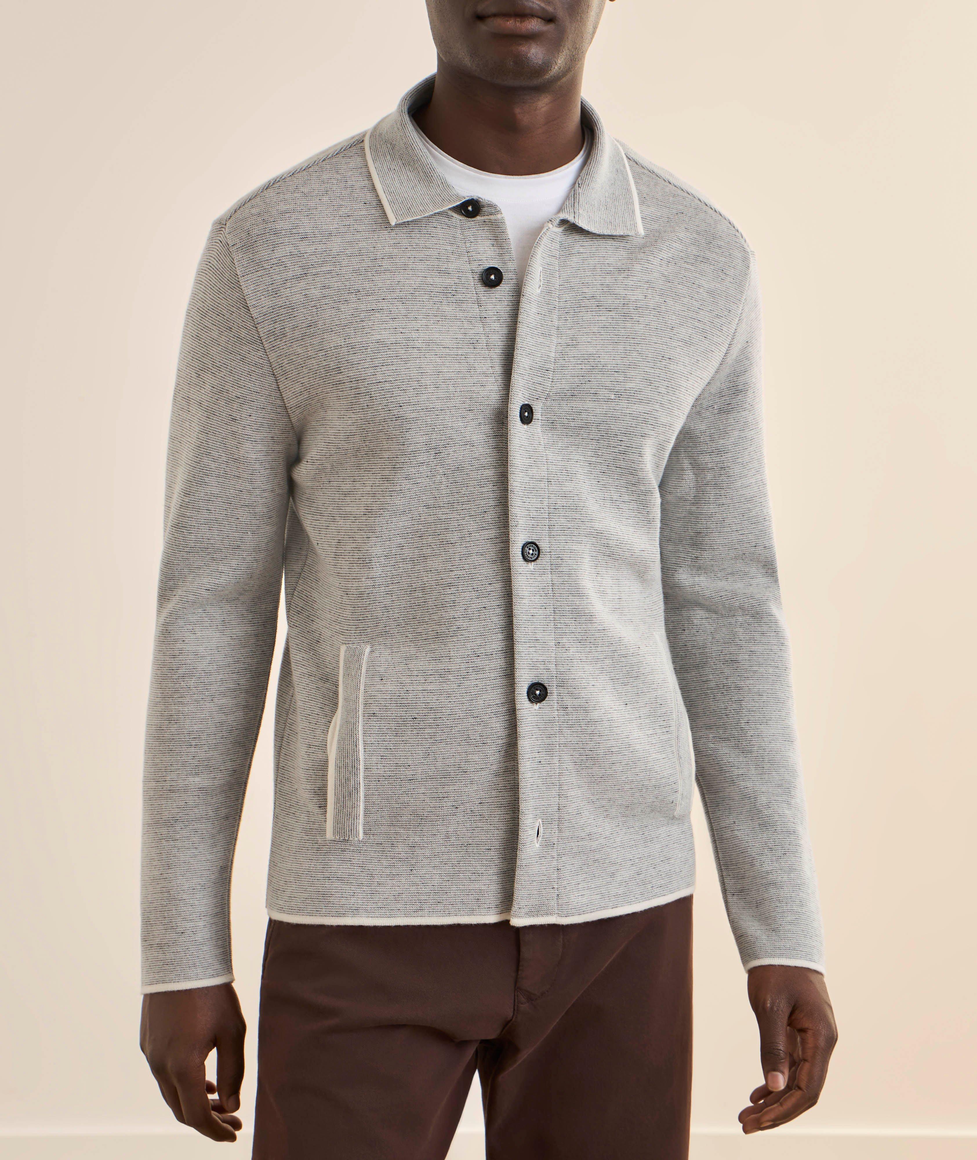 Surchemise laine-mélange tricot liseré image 1