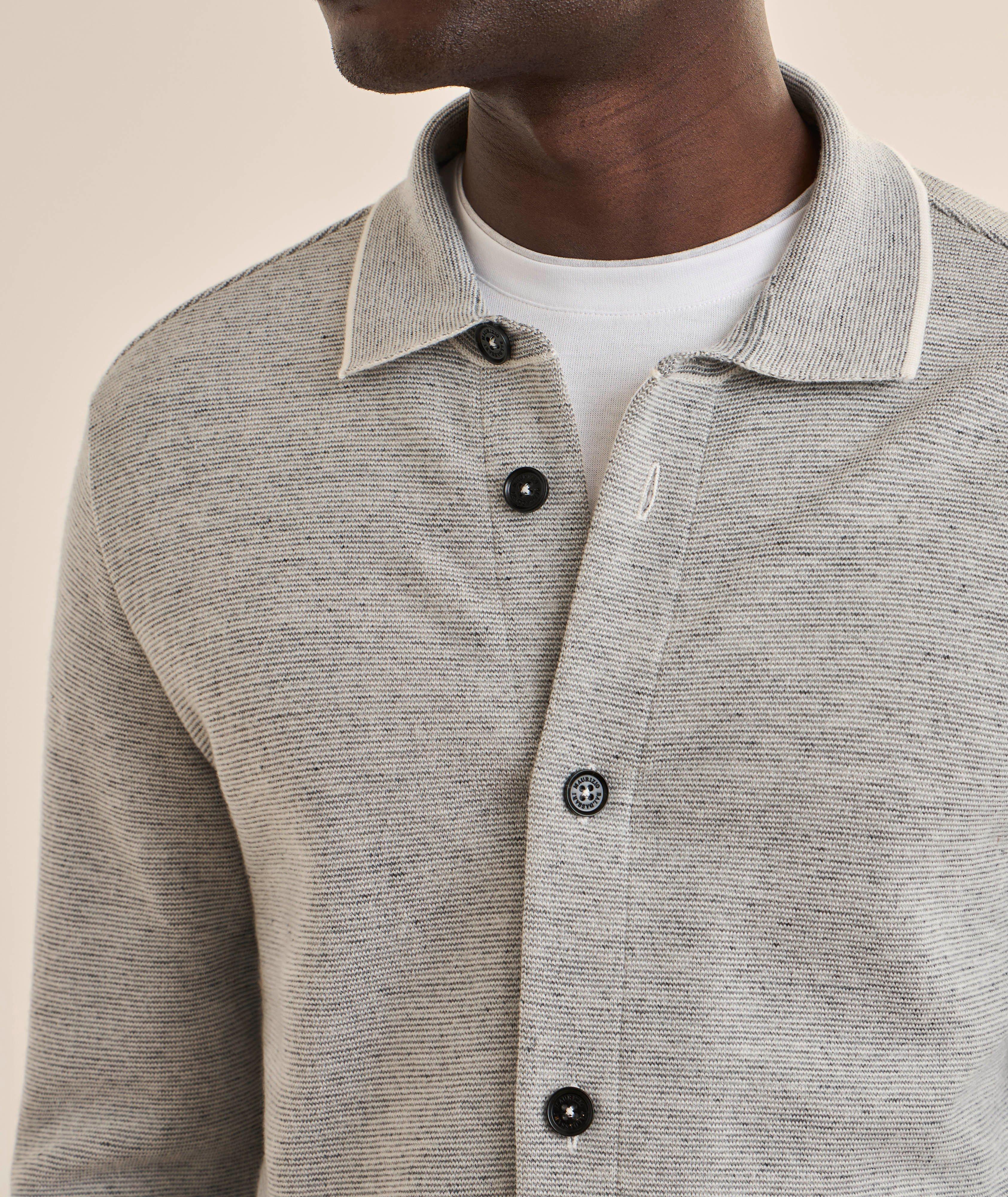 Surchemise laine-mélange tricot liseré image 3