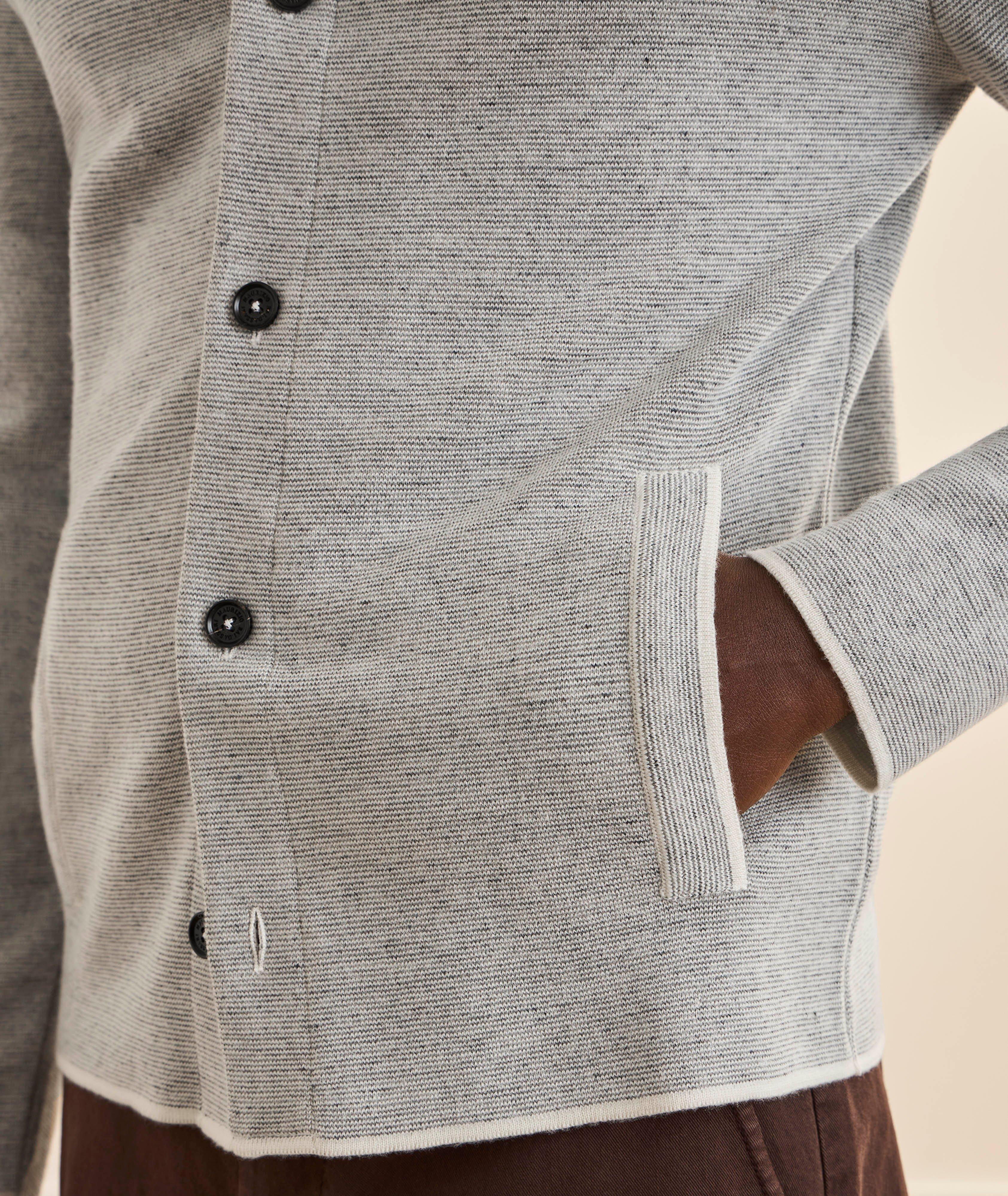 Surchemise laine-mélange tricot liseré image 4