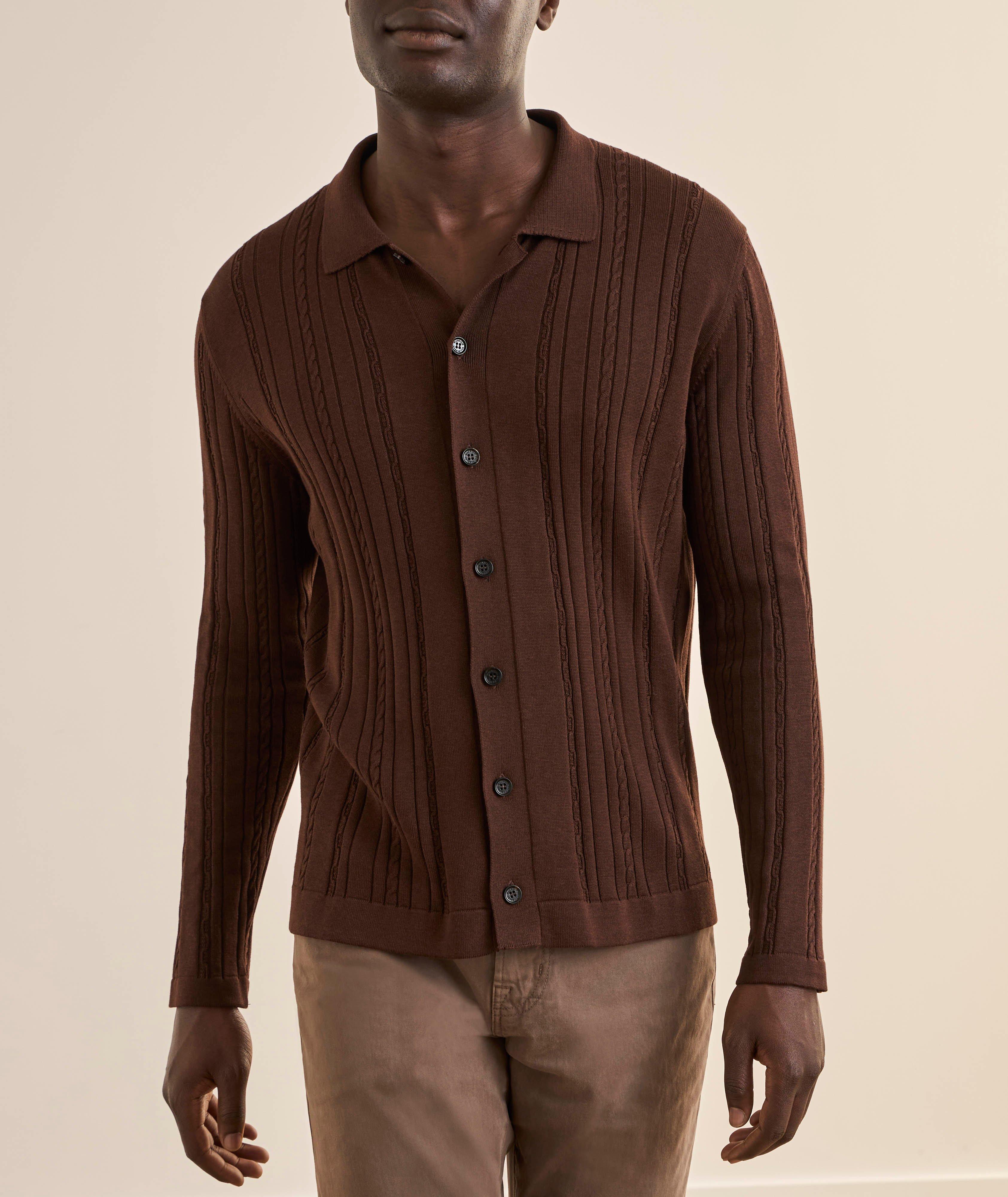 Silk-Cotton Ribbed Knit Shirt  image 1