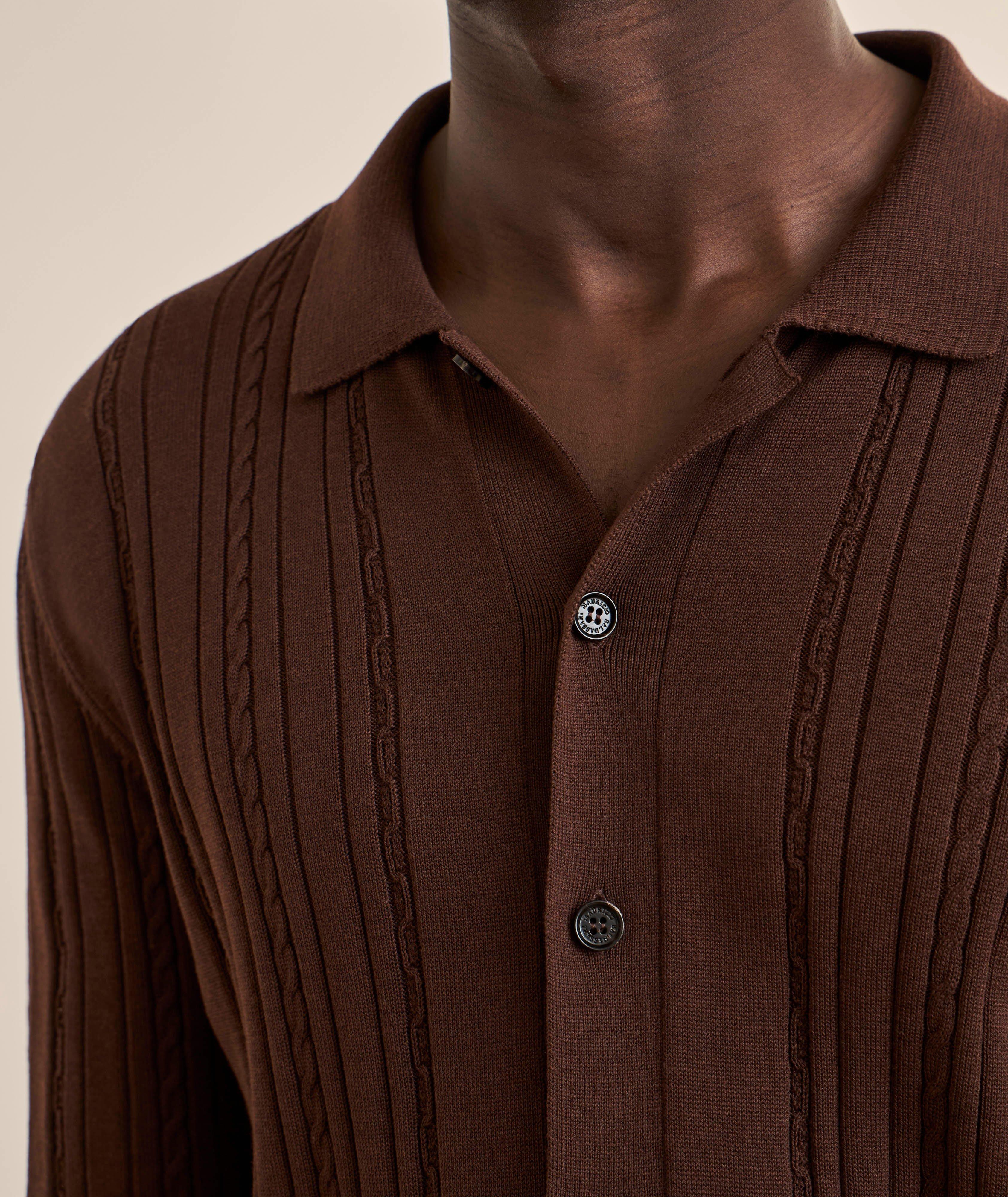 Silk-Cotton Ribbed Knit Shirt  image 3