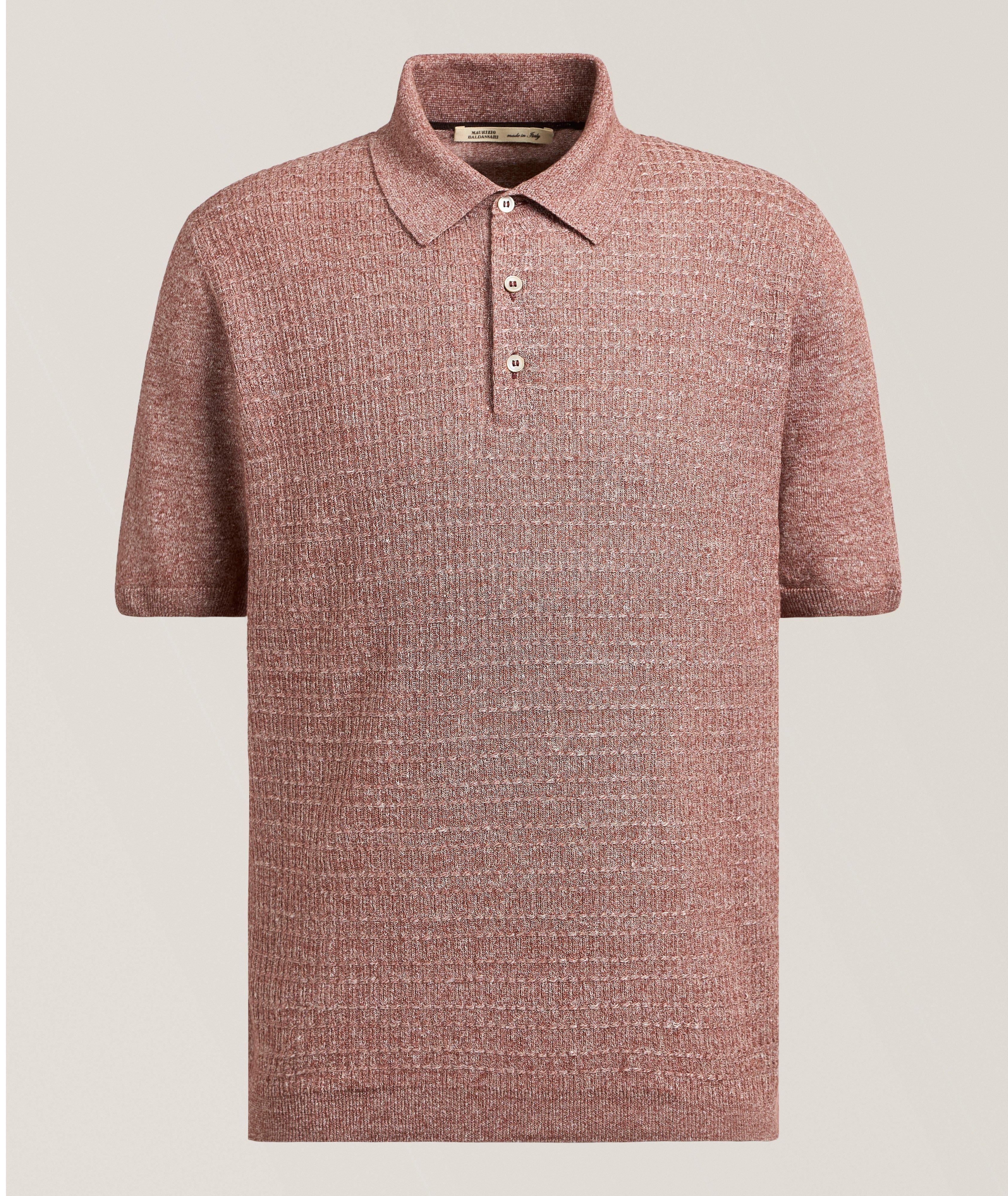 Polo lin-mélange texturée tricot image 0