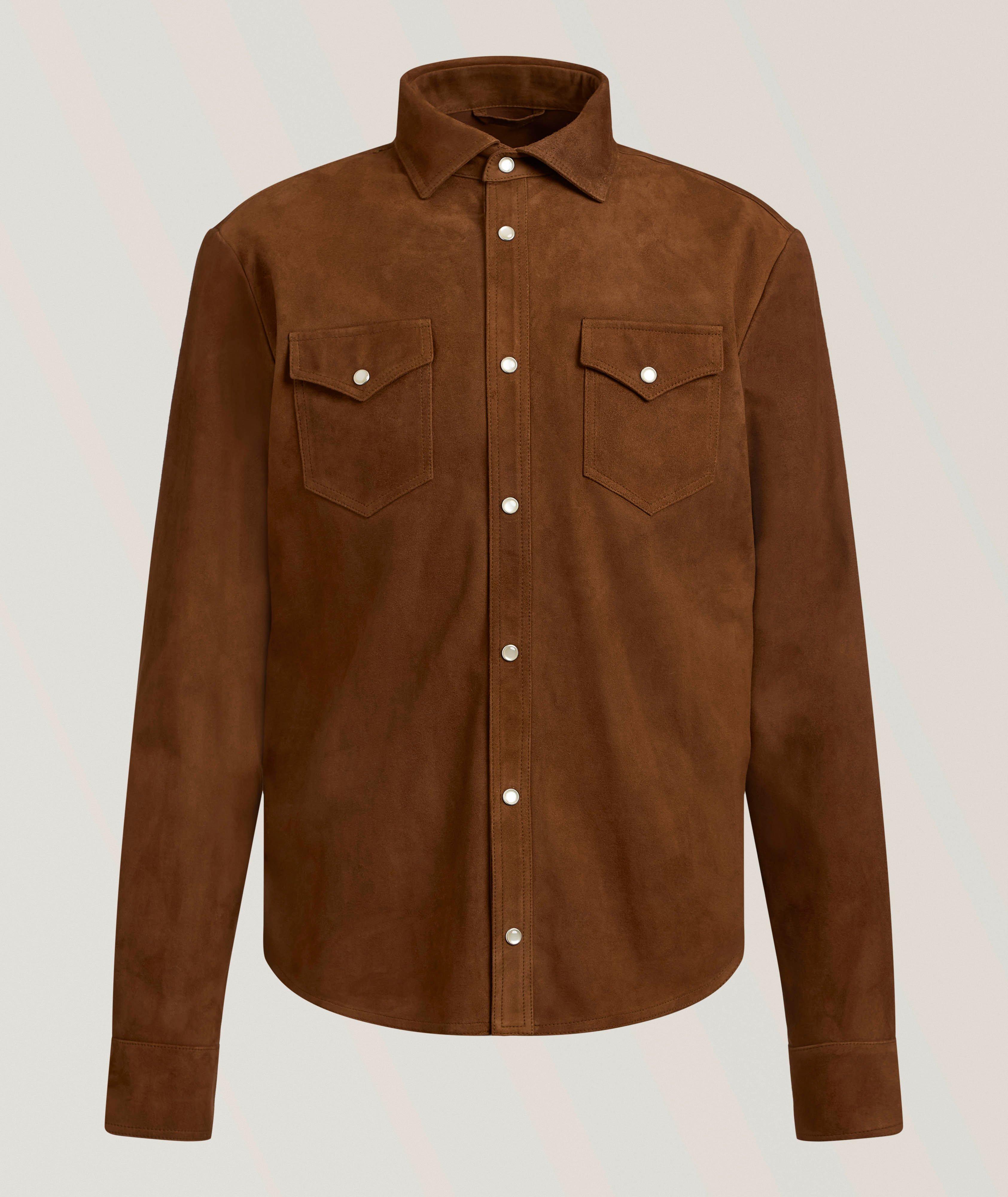 BALD TAN SUEDE OVRSHRT image 0