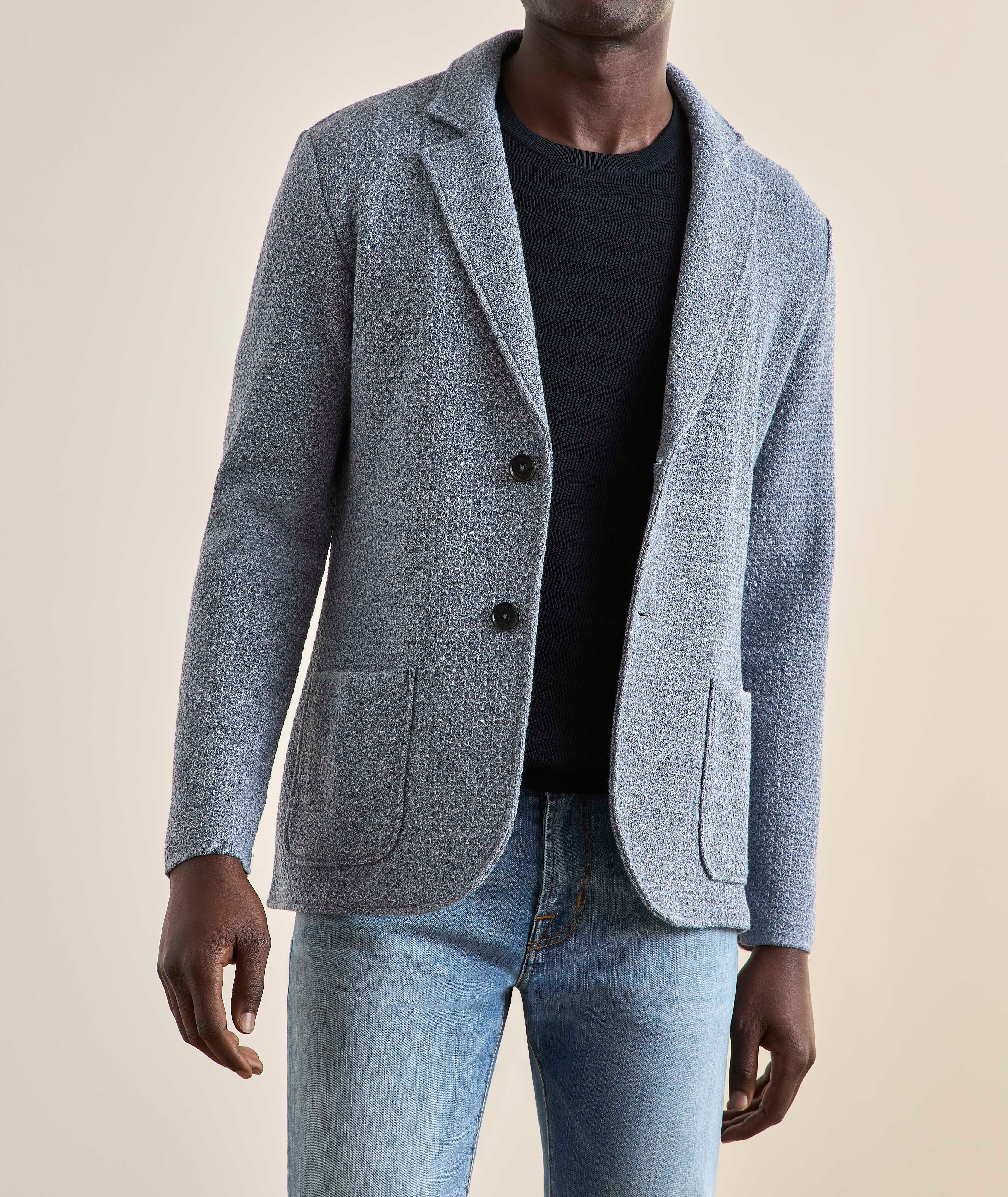 Basket Weave Virgin Wool Cardigan image 1