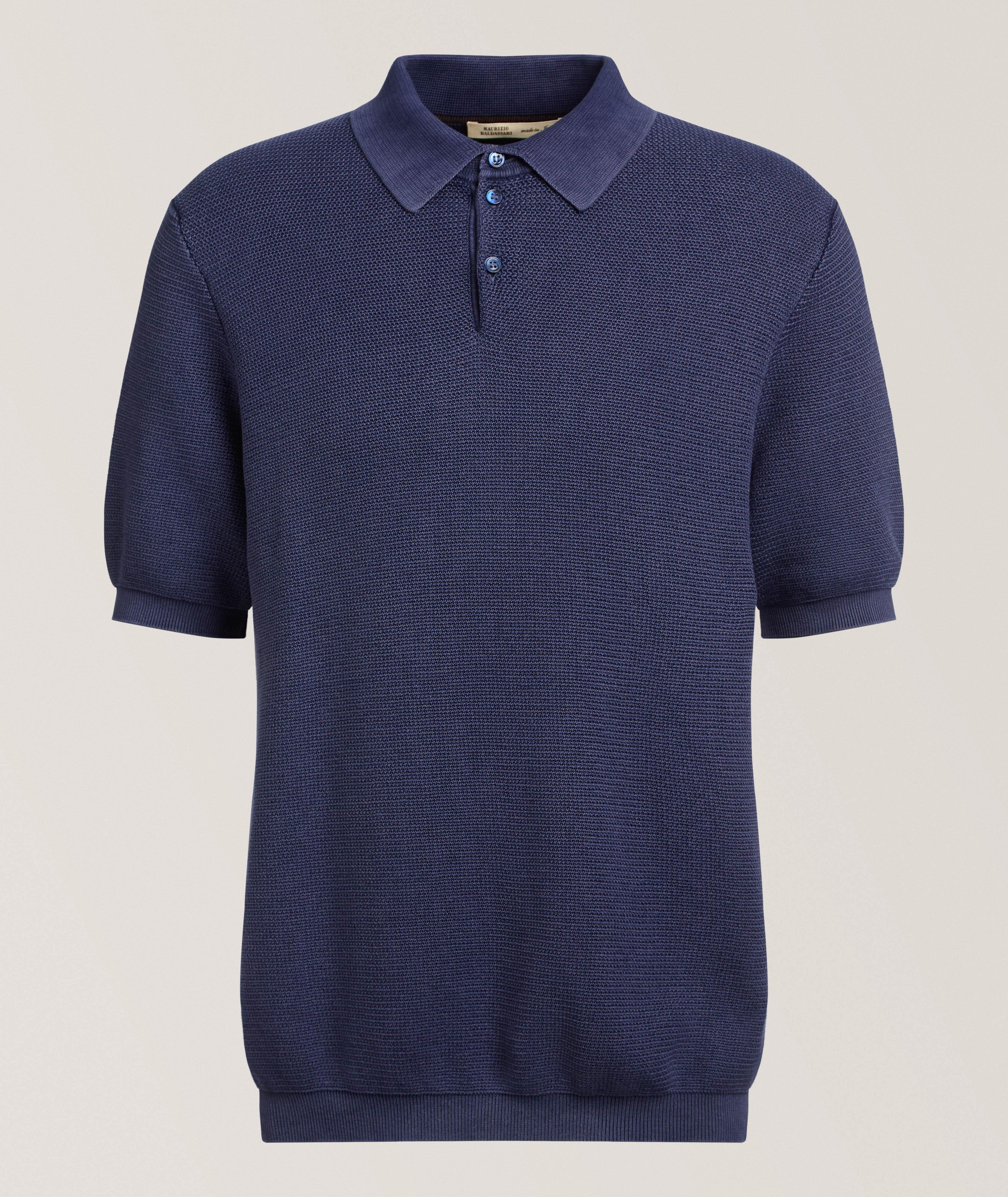 Maurizio Baldassari Garment Dyed Crochet Polo