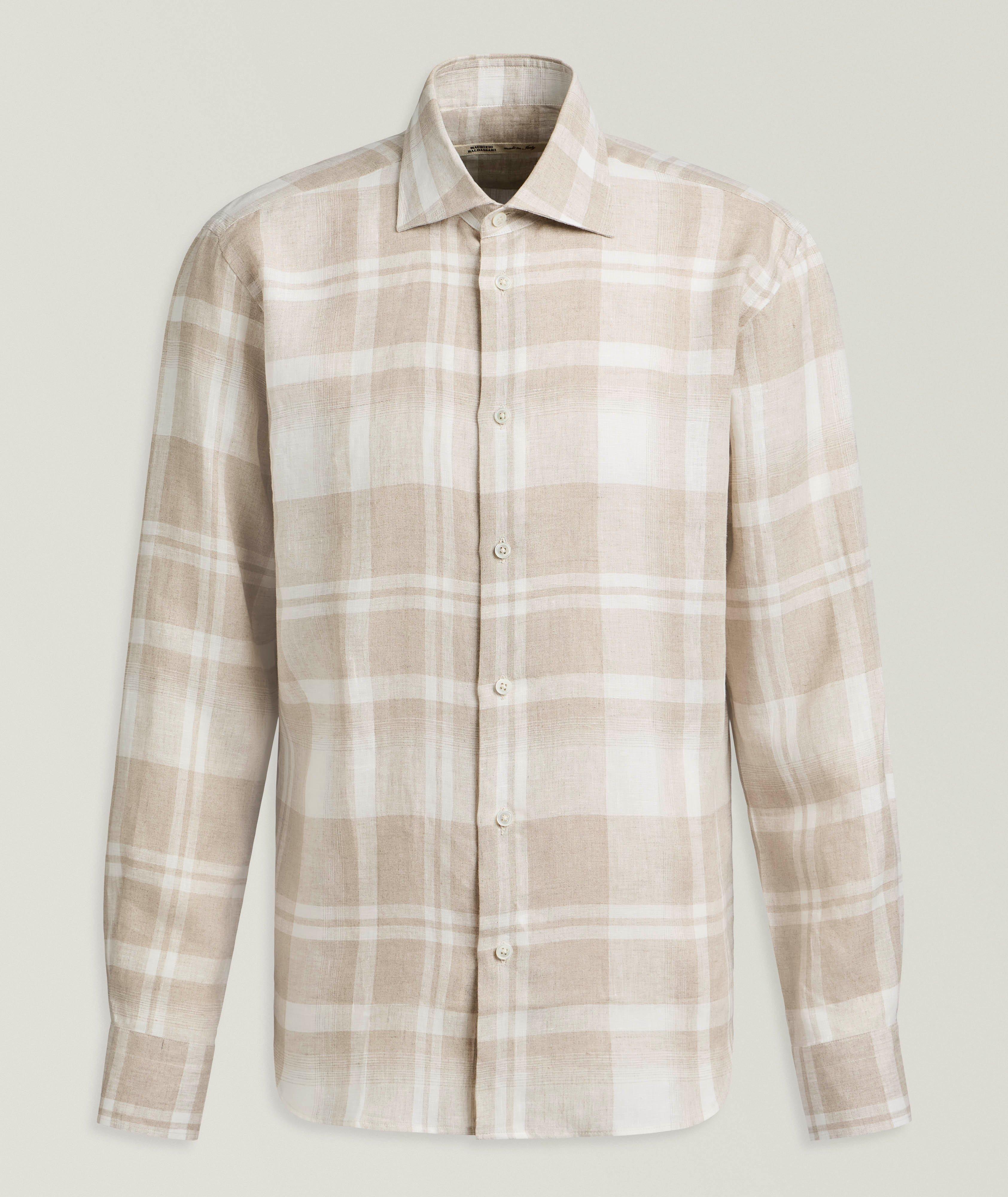 Maurizio Baldassari Chemise lin carreauté