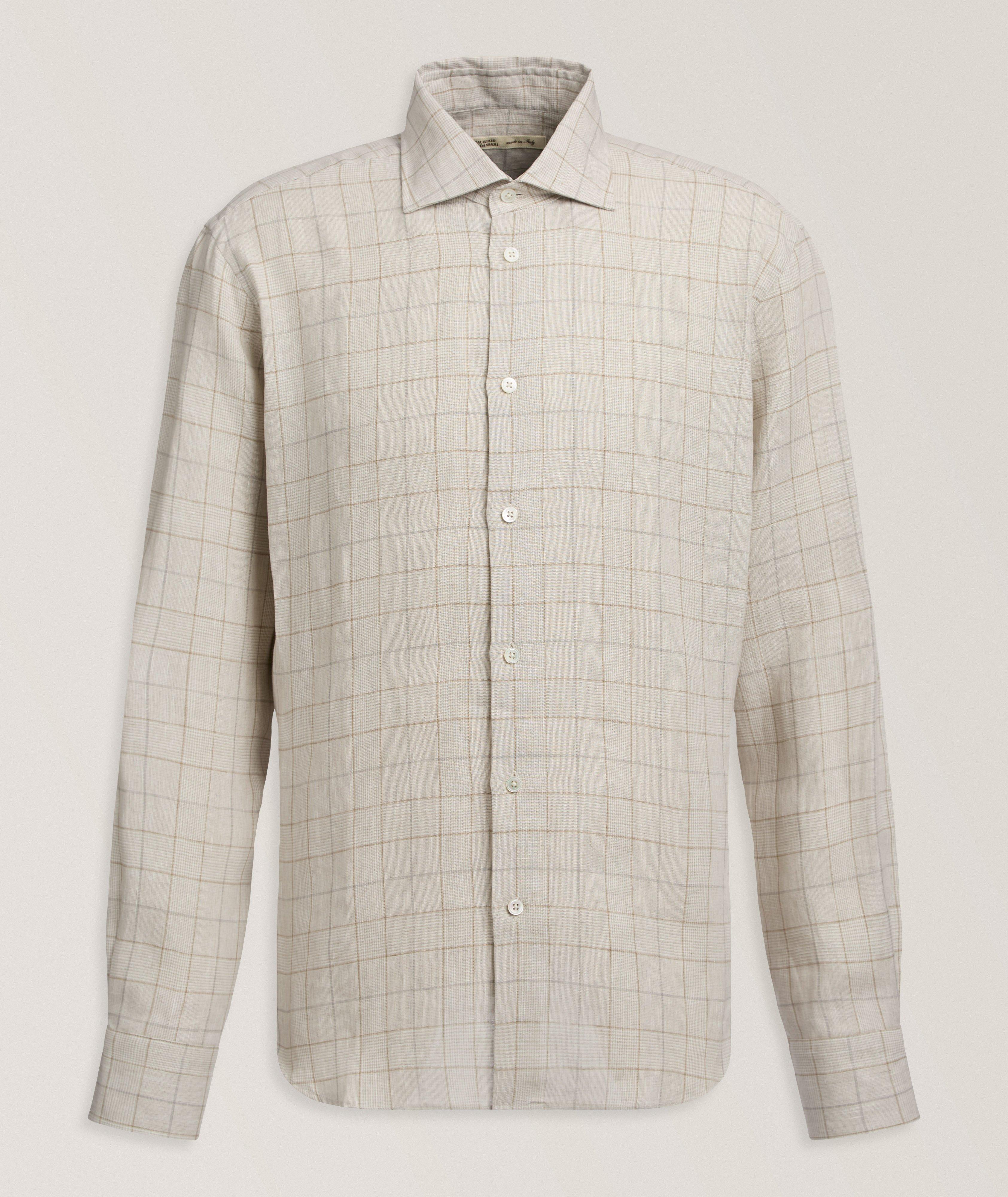 Maurizio Baldassari Chemise lin à carreaux fenêtre