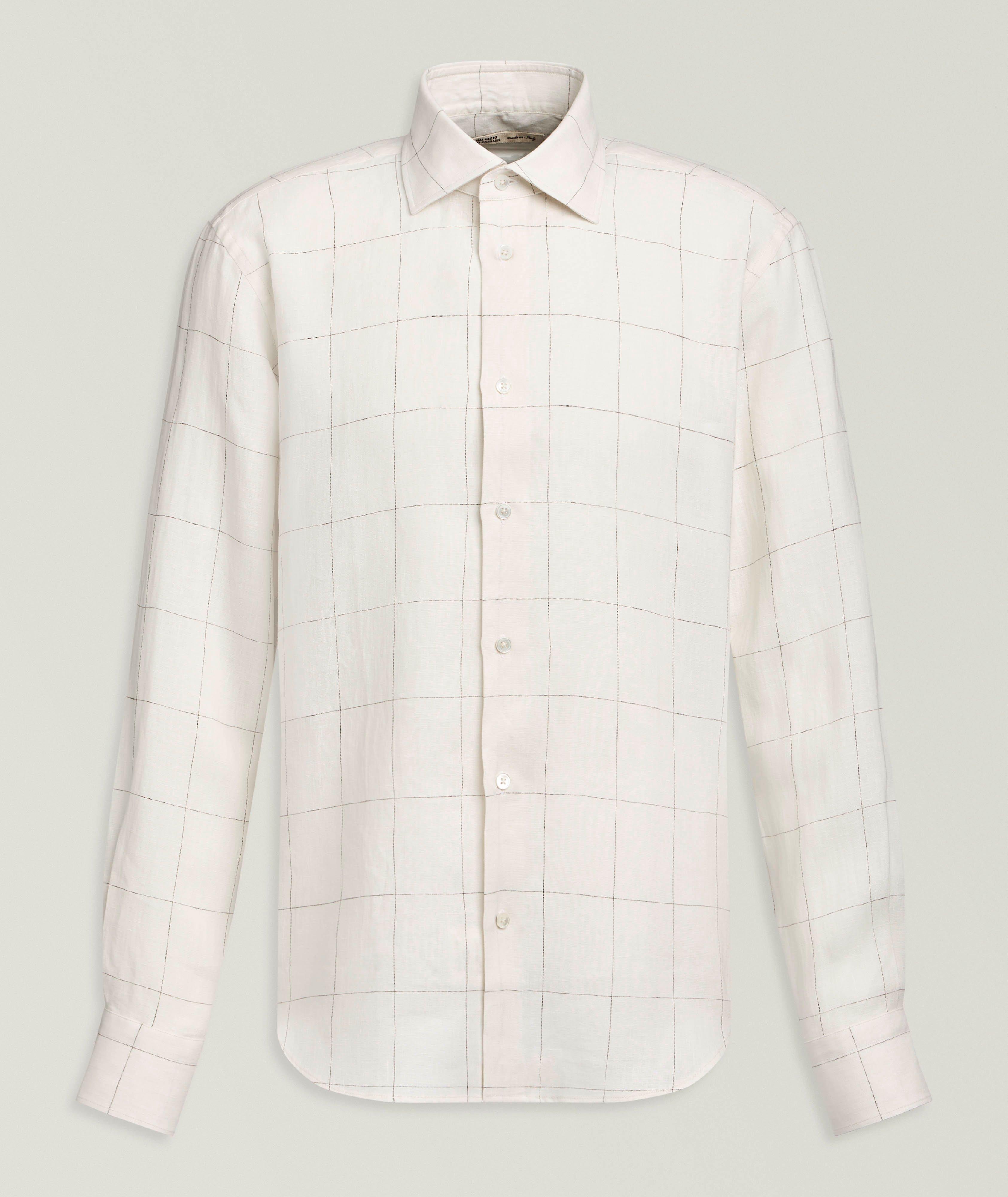Maurizio Baldassari Chemise lin carreaux fenêtre