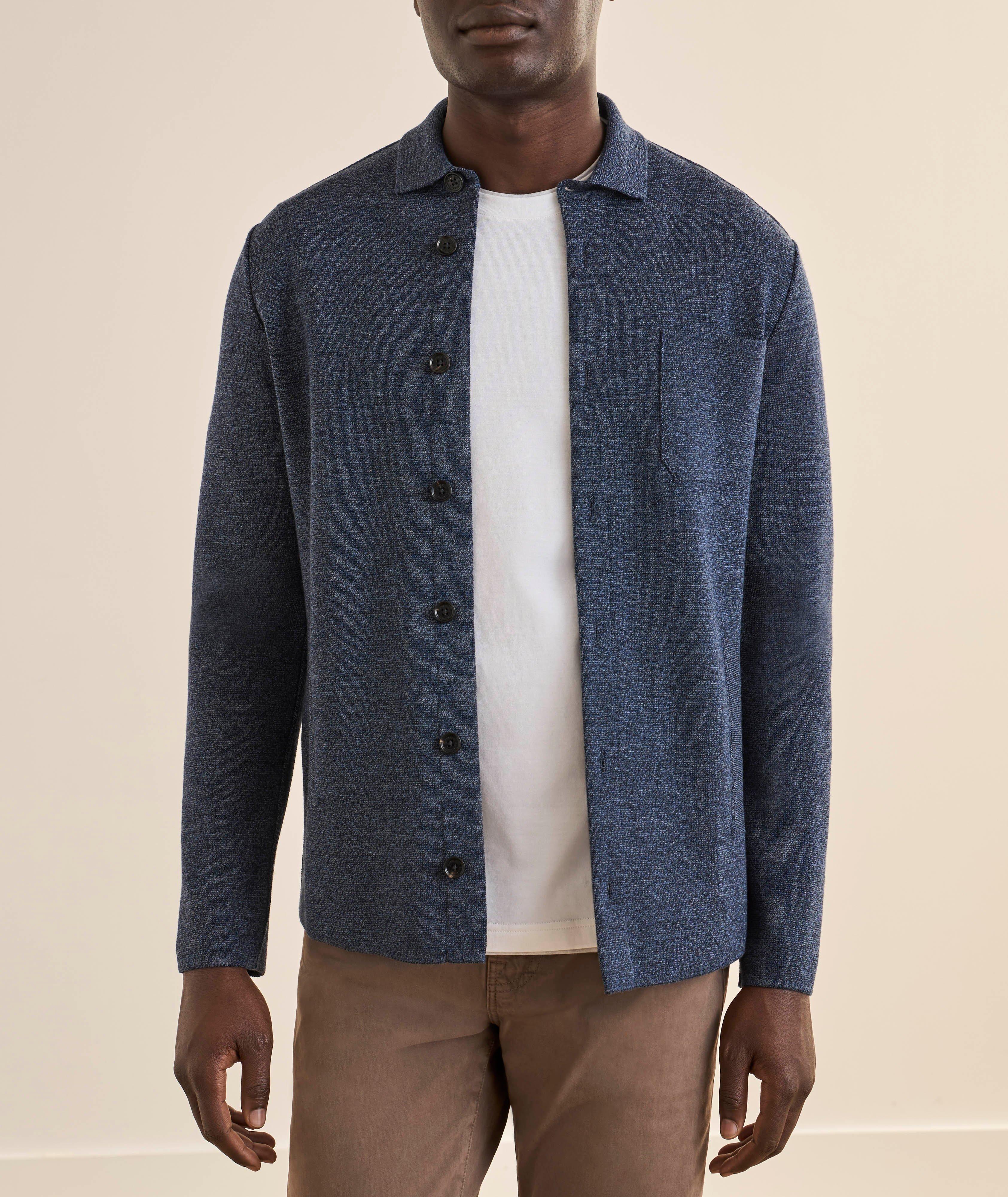 Milano Stitch Mélange Wool Overshirt  image 1